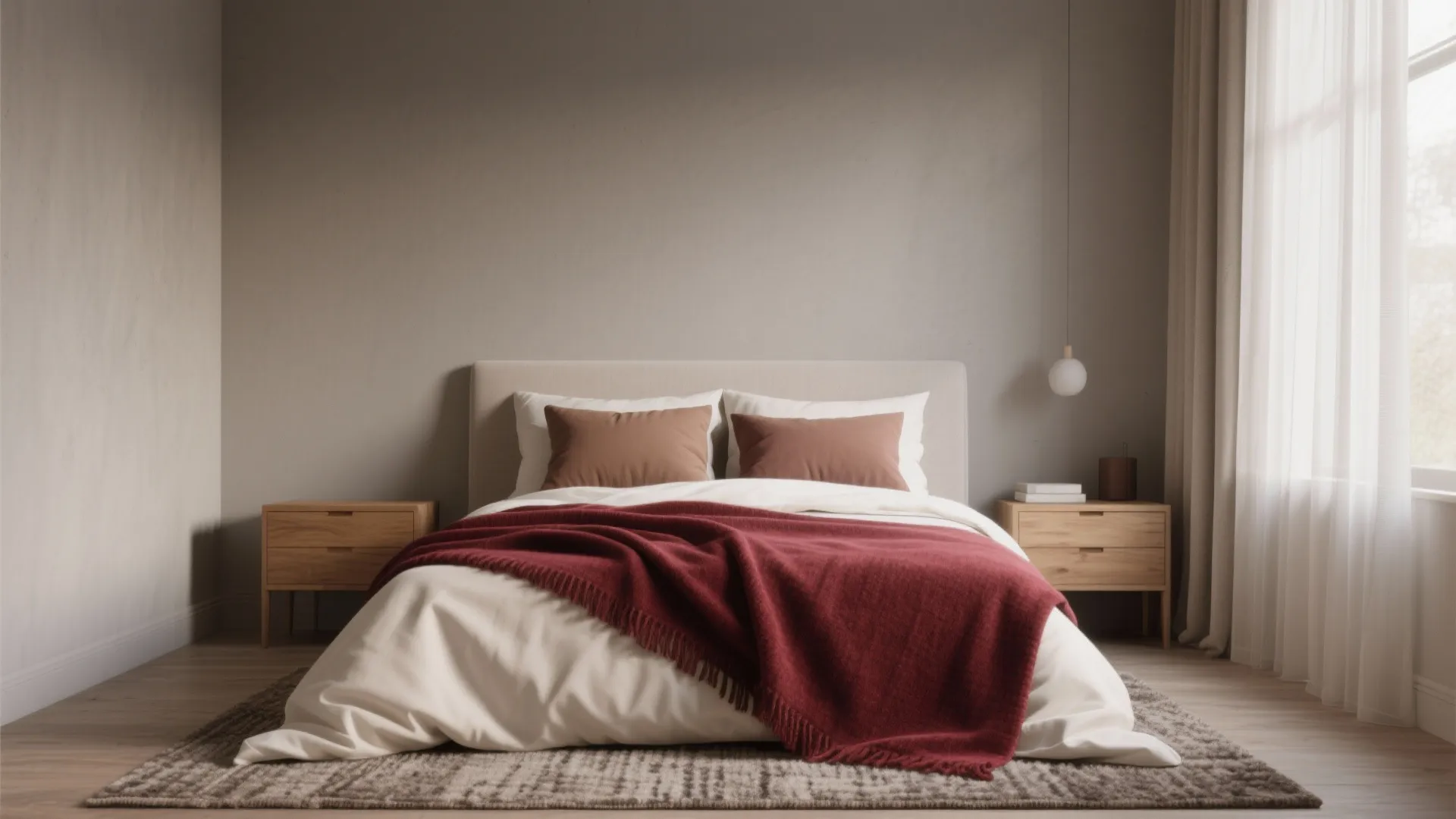 1. Pair Burgundy with Soft Neutrals