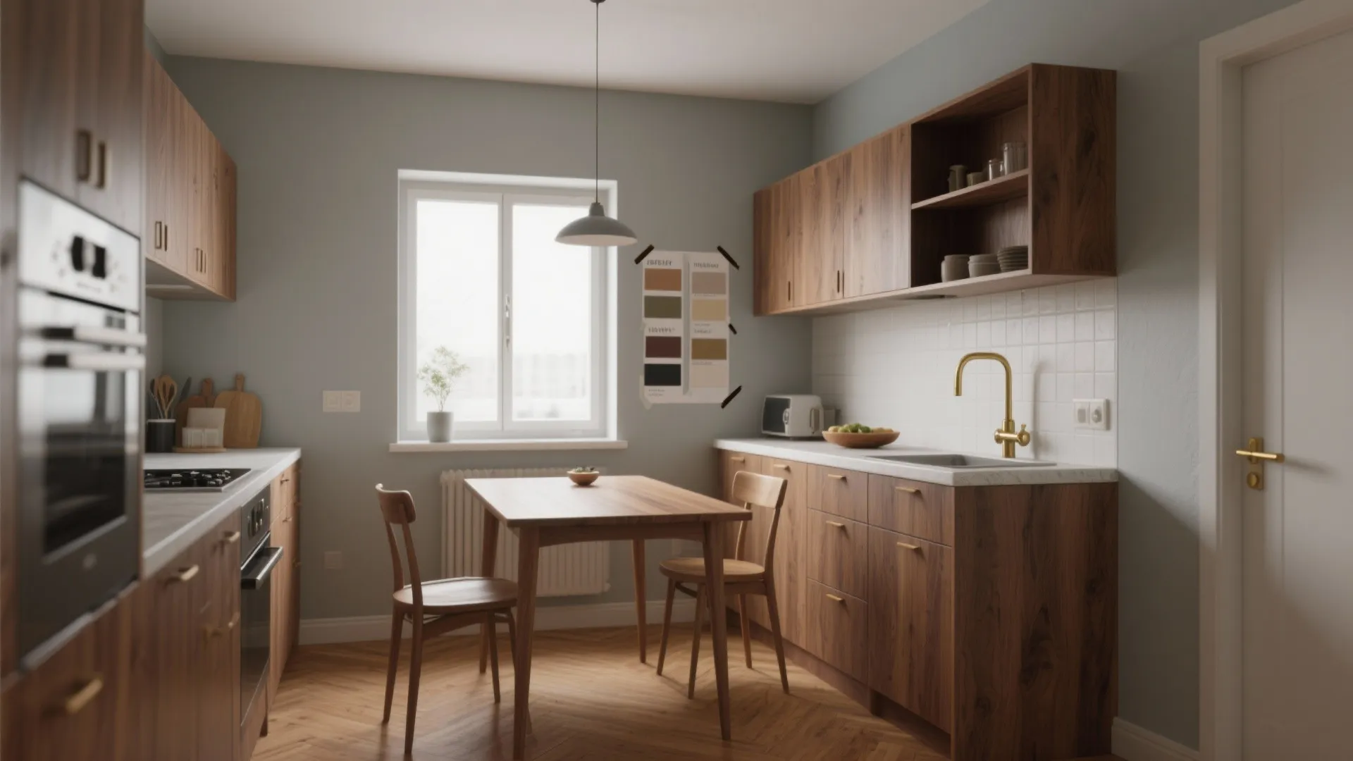 1. Pair light gray with warm wood