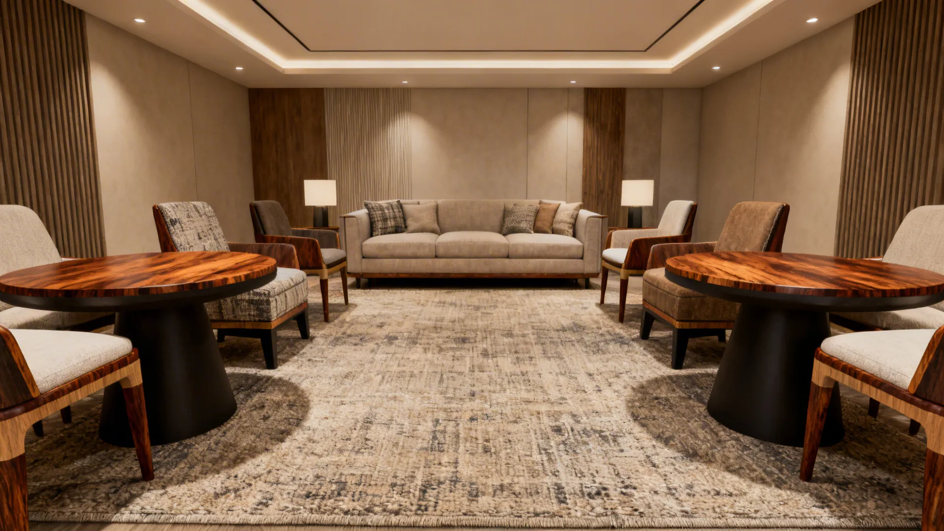 4. Anchor a seating group with two matching oversized end tables