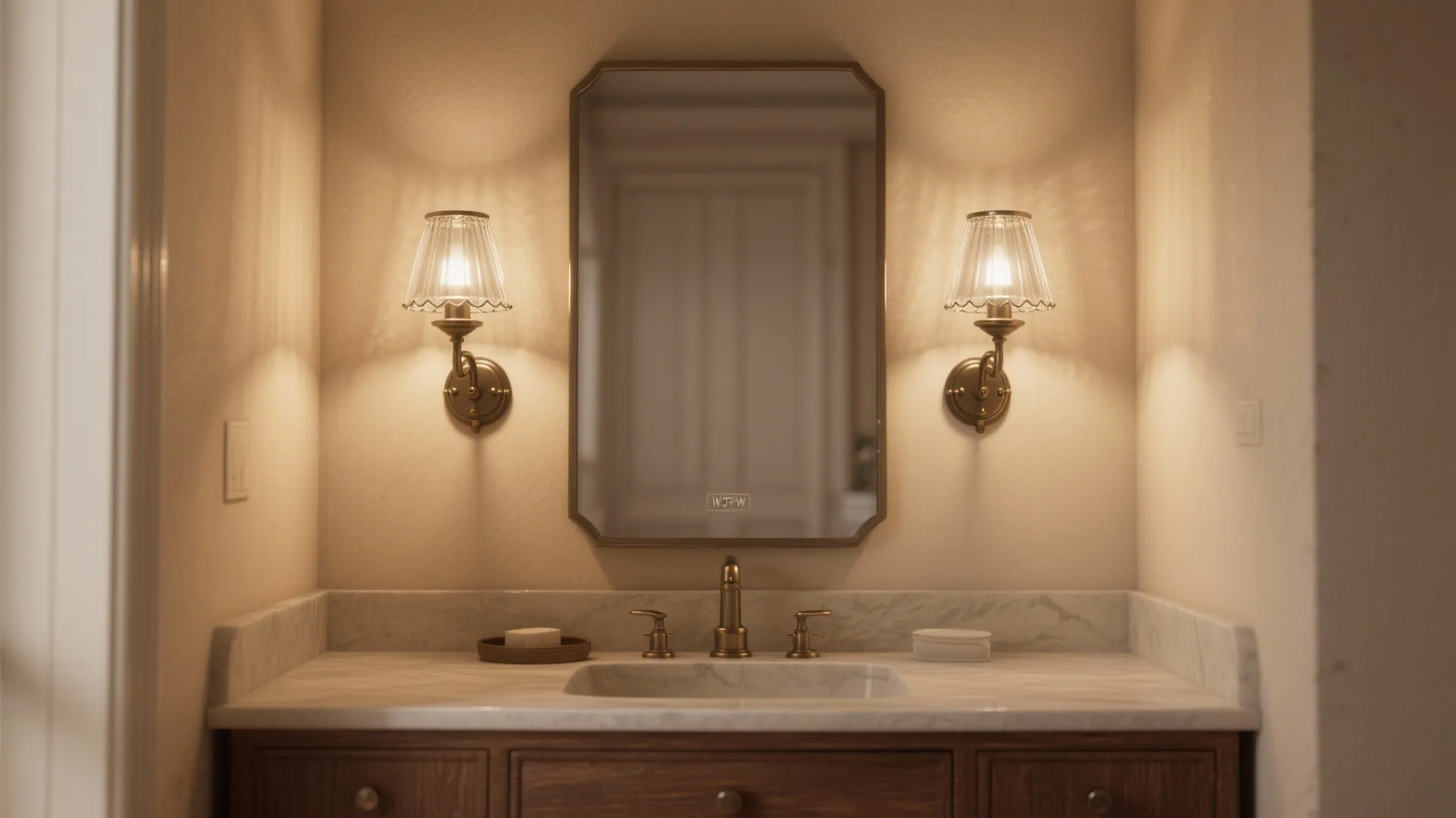 4. Pair of Decorative Sconces Flanking the Mirror