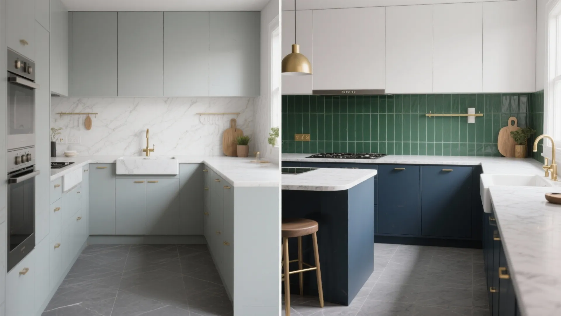 How to pair grey flooring with countertops and backsplashes