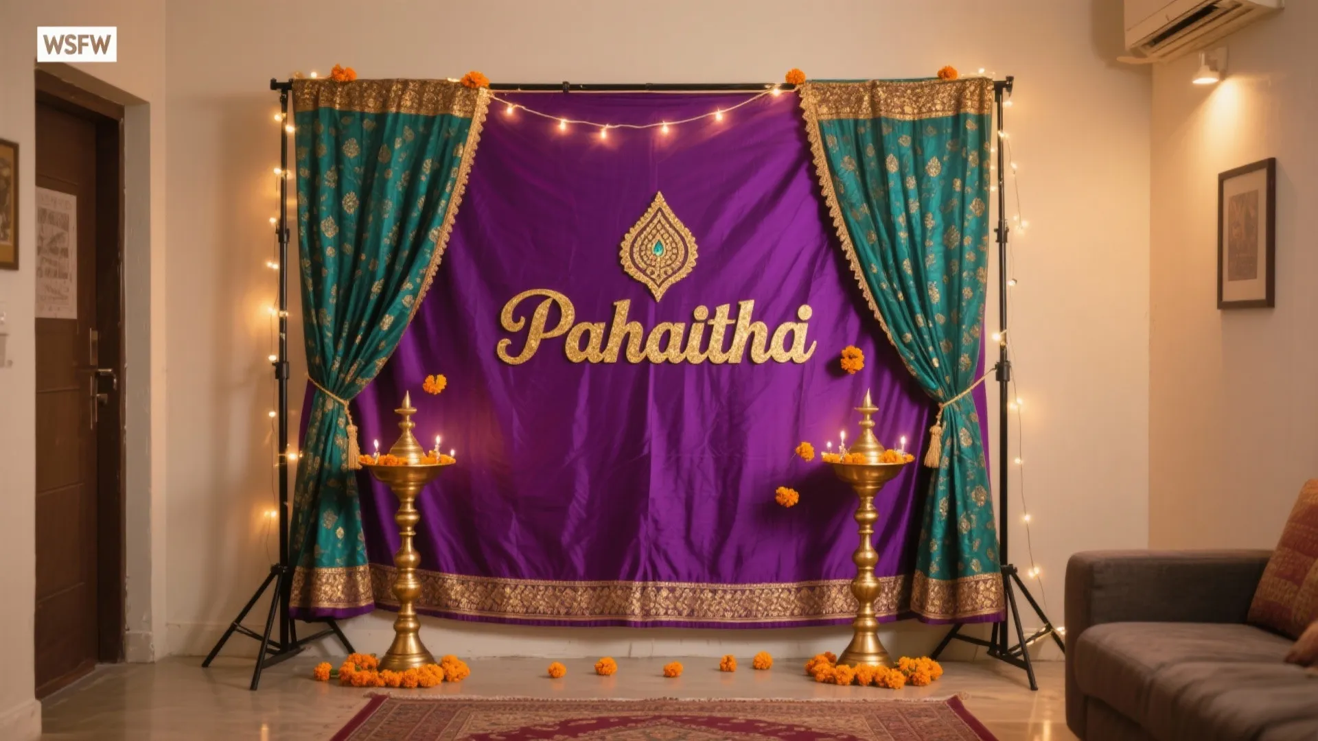 1) Paithani Palette Backdrop: Rich, Festive, and Photo-Ready