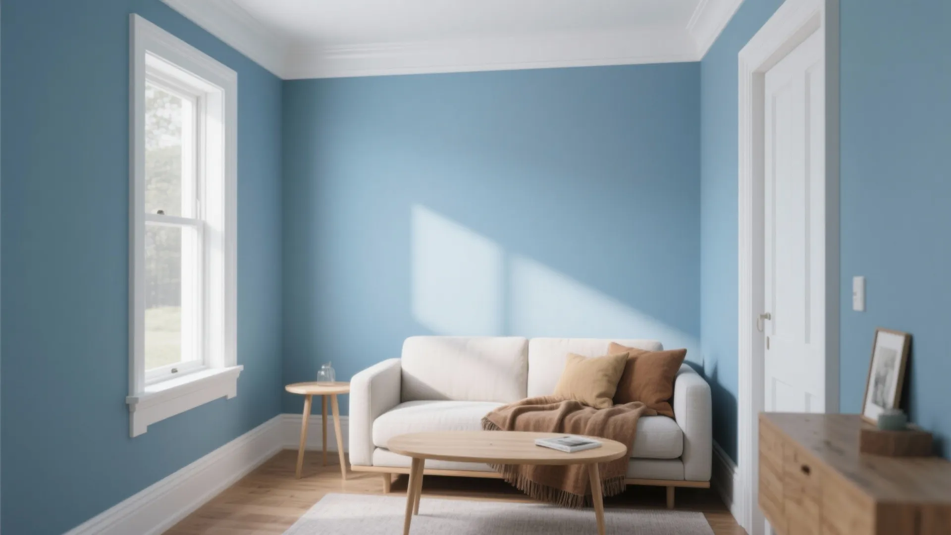 2. Pale cool blues for depth