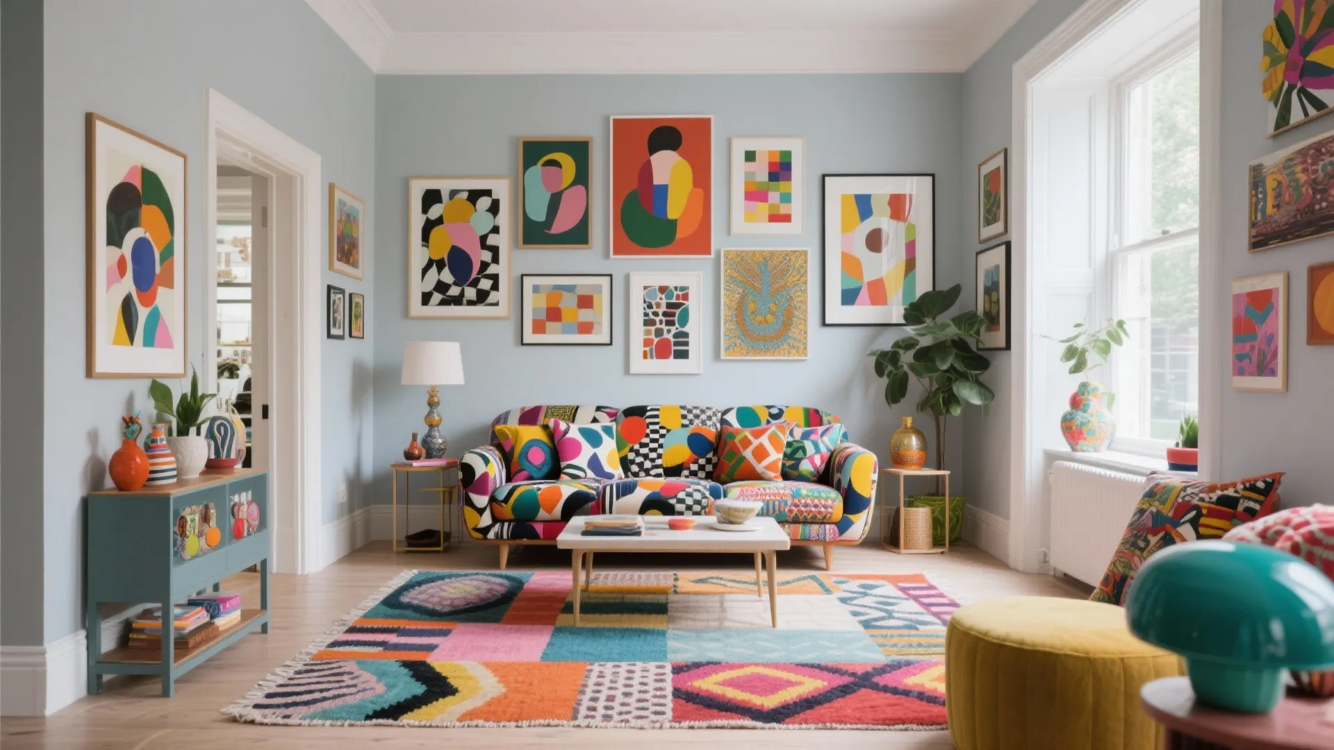 7. Pale Grey for Maximalist Decor