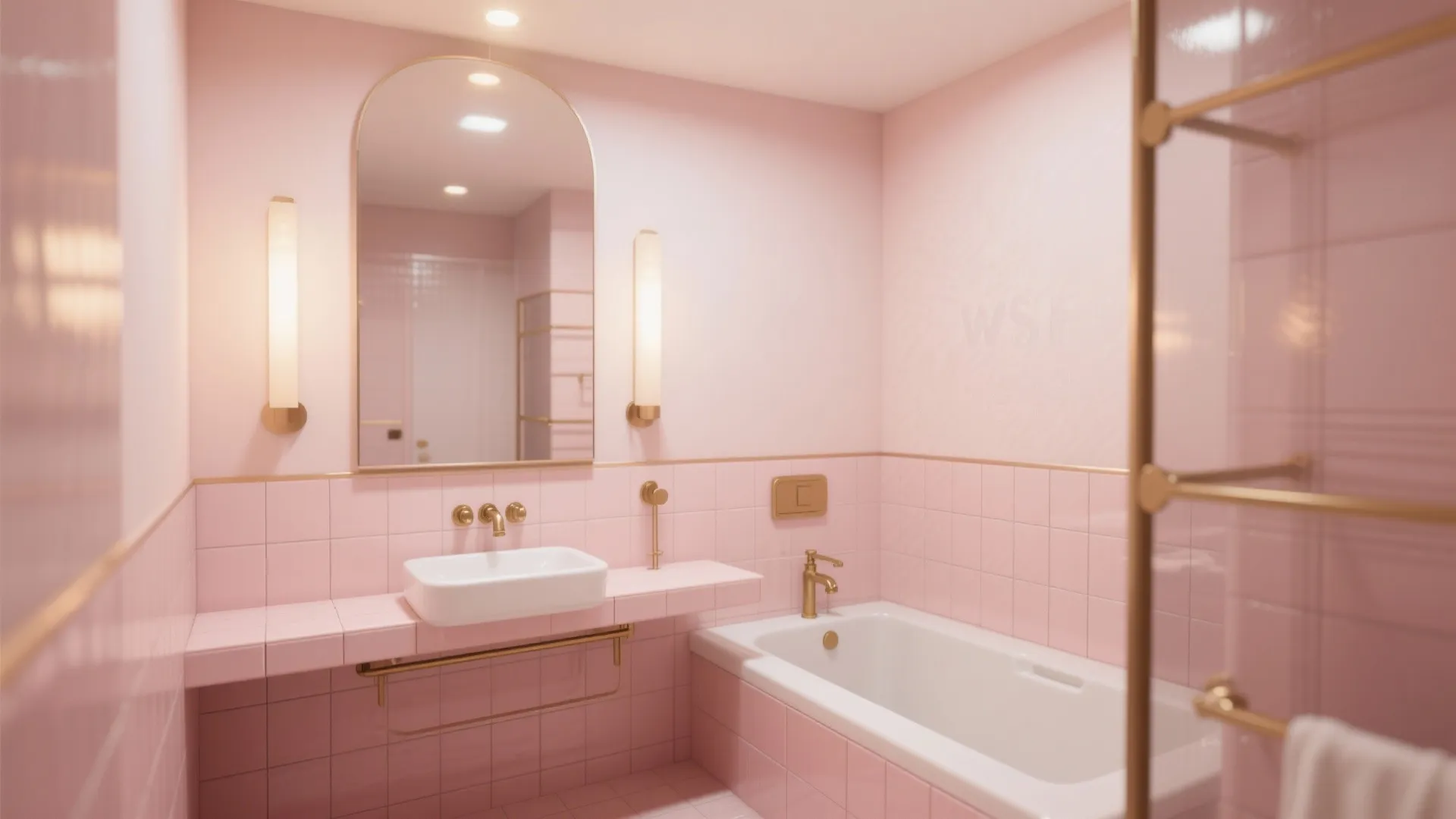 5. Make Small Bathrooms Feel Luxe with Pale Pink