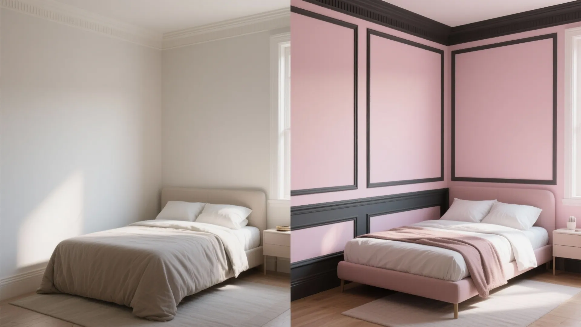 5. Pale Pink with Bold Trim