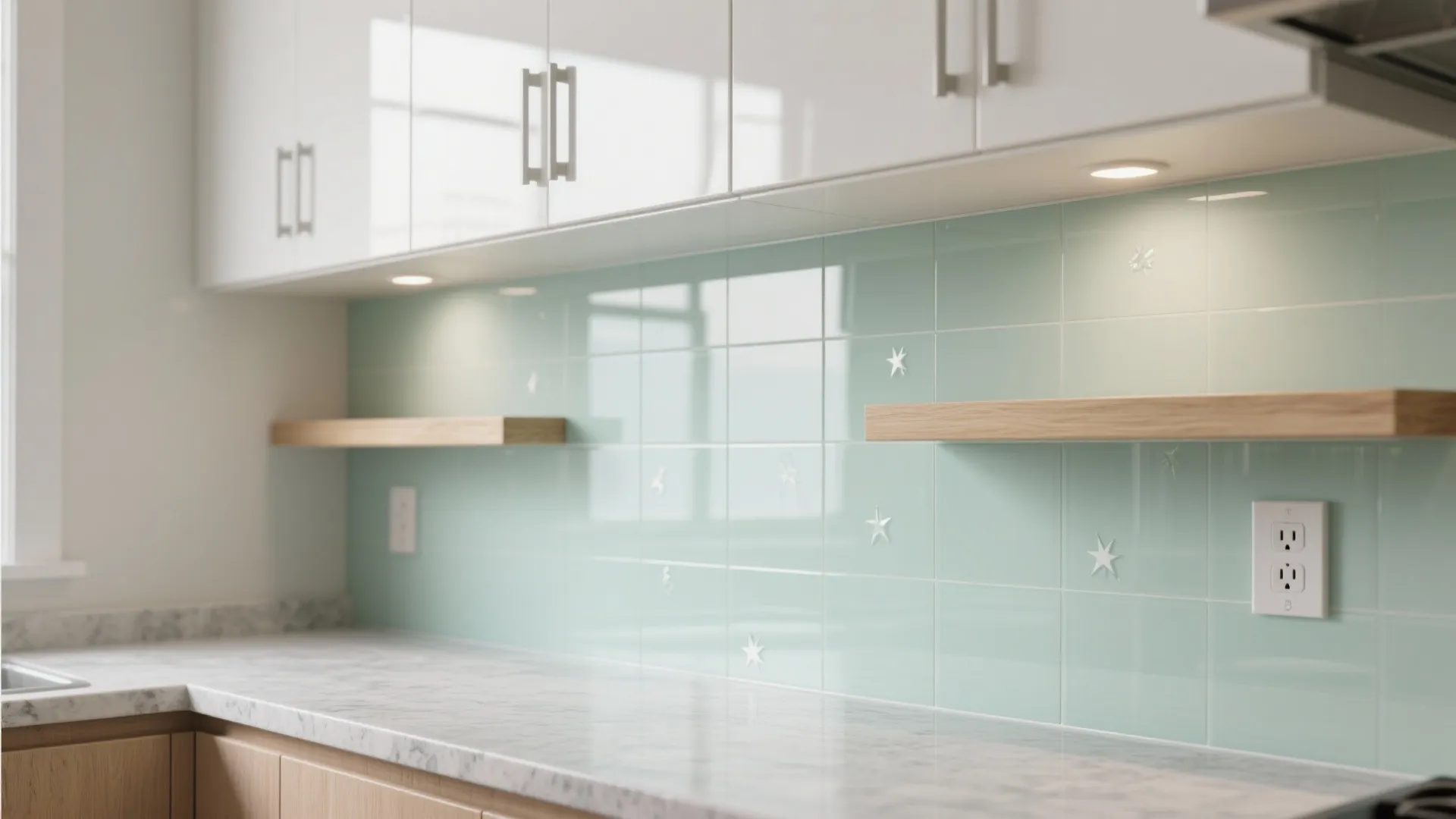 Glass Backsplash for Light and Easy Cleaning