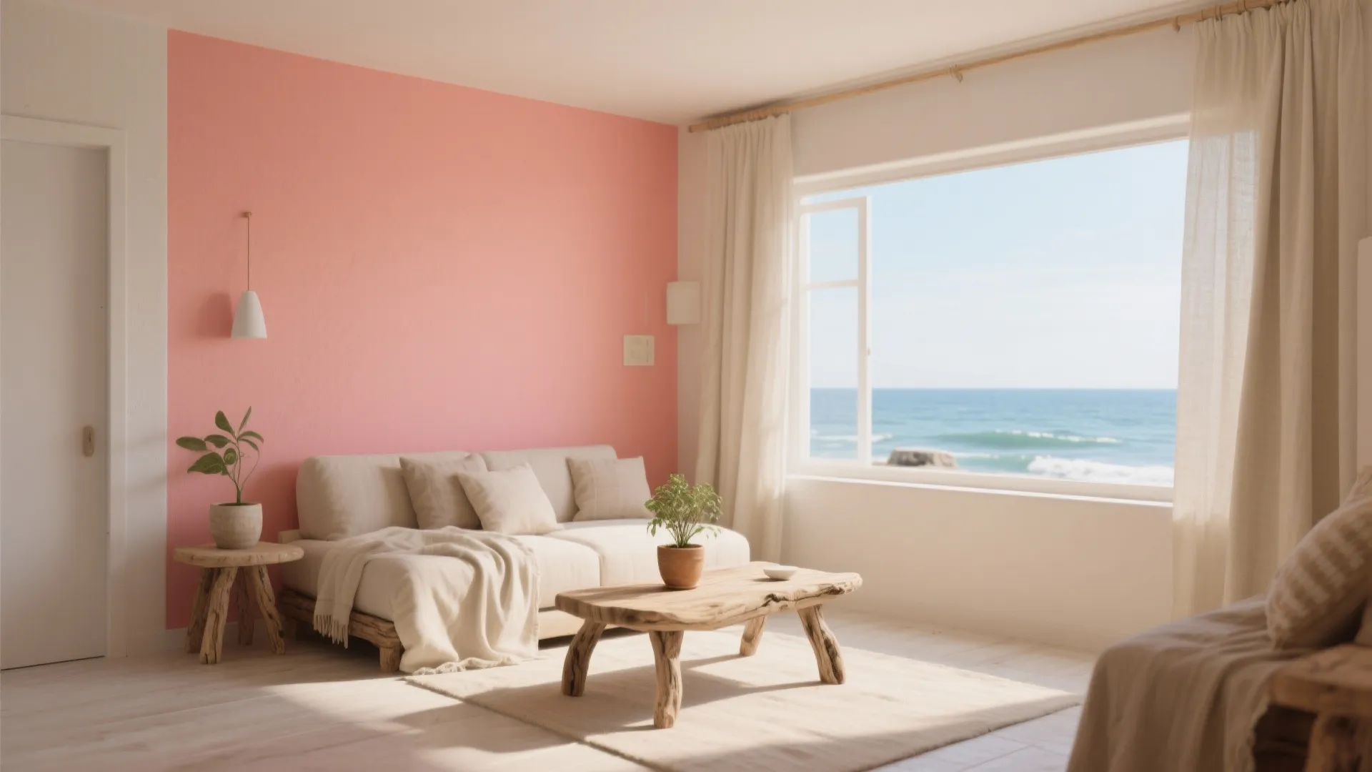 5. Pale Sand and a Sunny Accent Wall