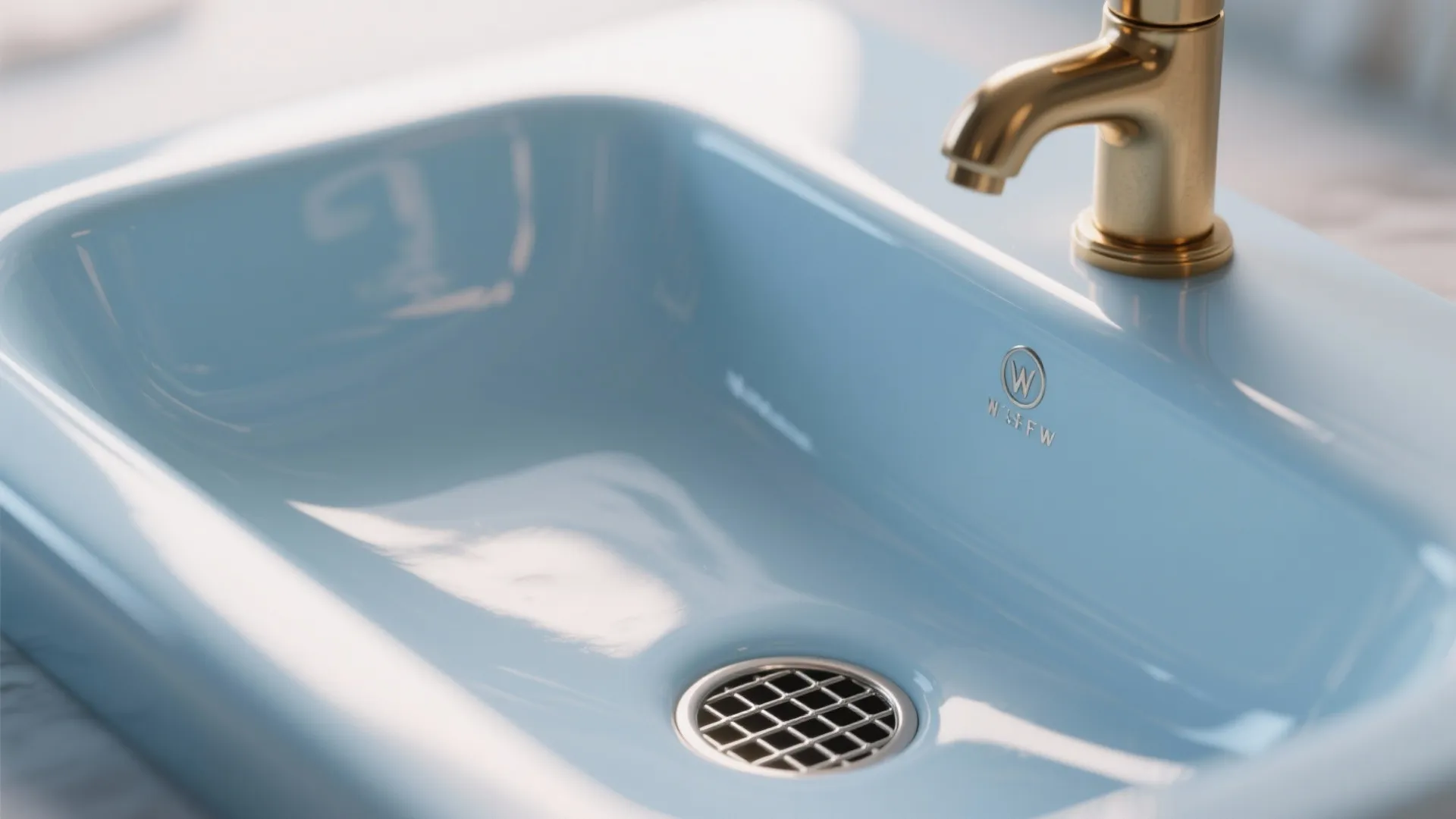 1. Coastal Calm: Pale Sky Blue Ceramic Sink