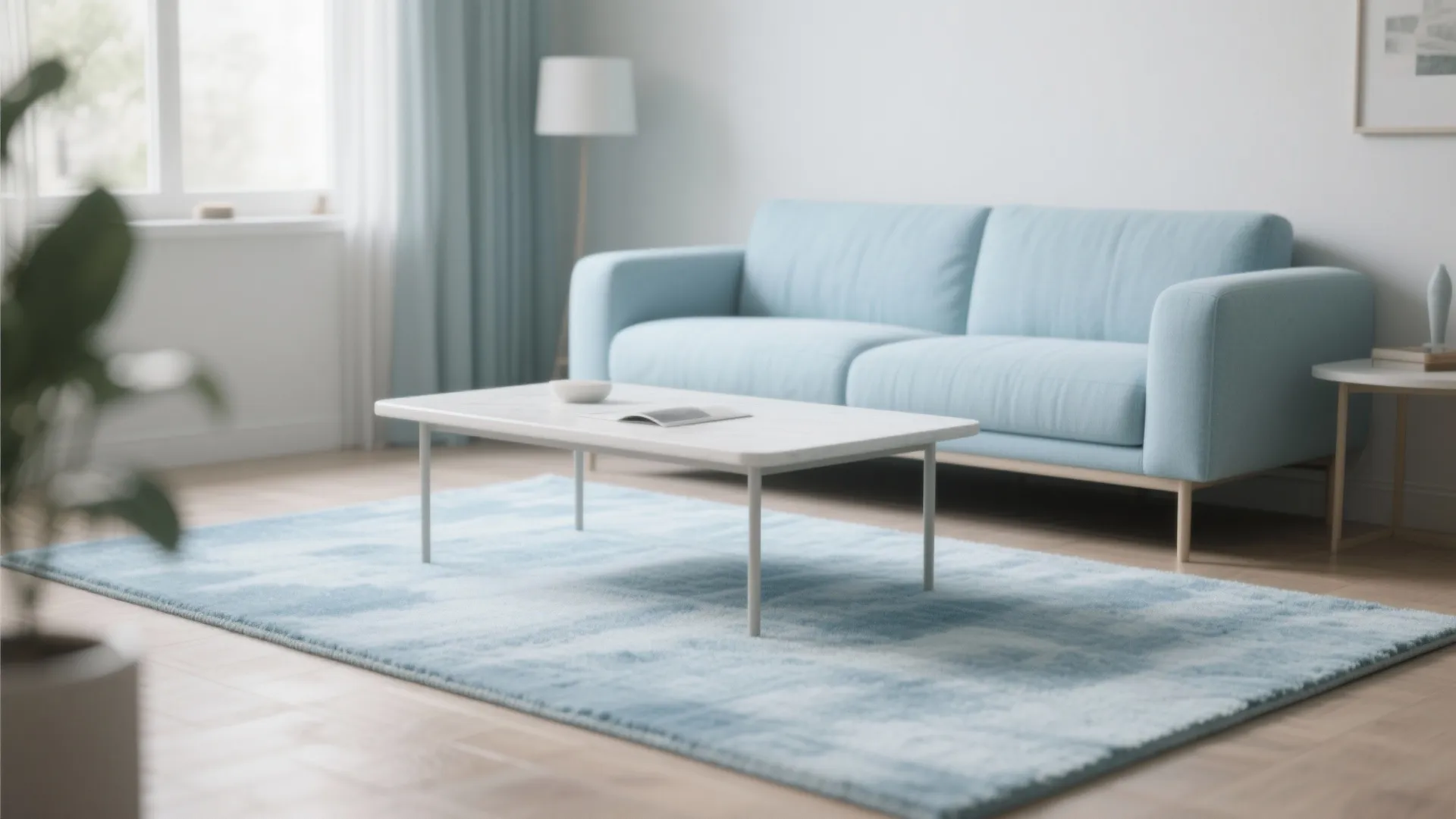 1. Pale Sky Area Rug for Airiness