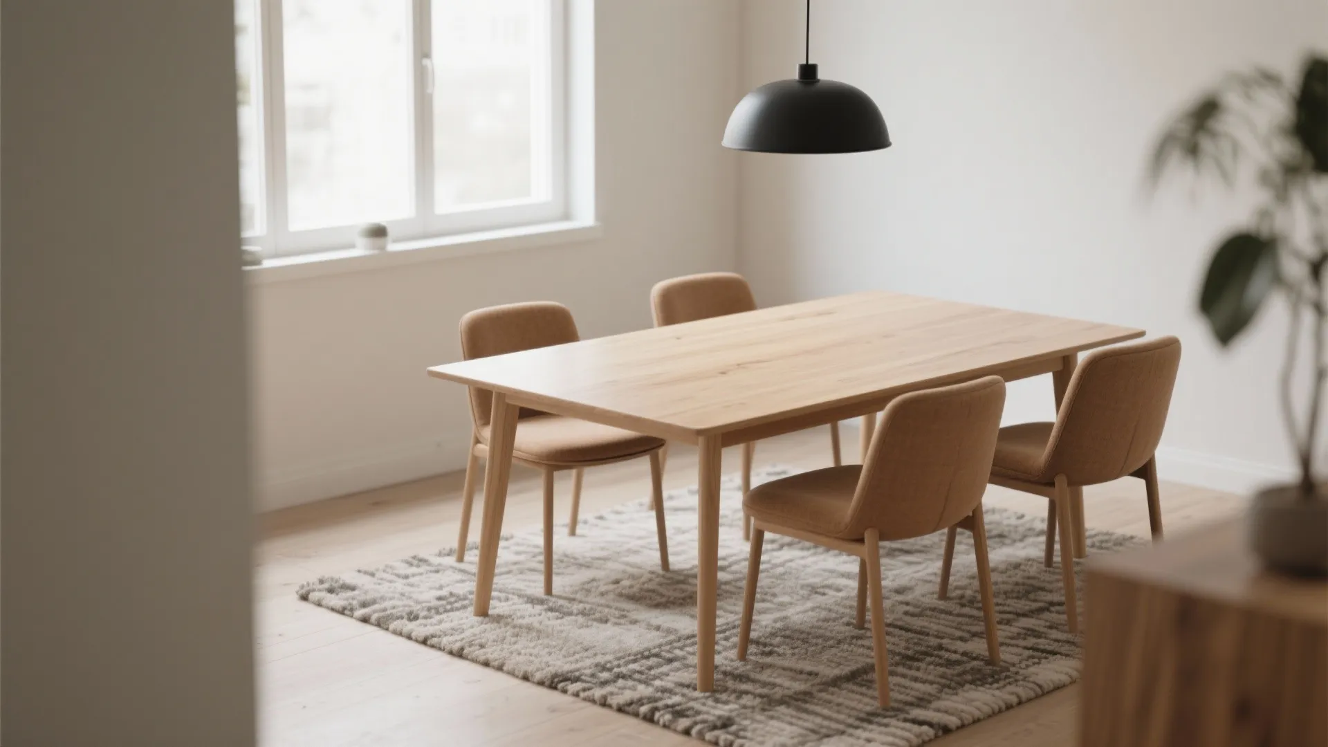 1. Mix light brown chairs with a pale wood table