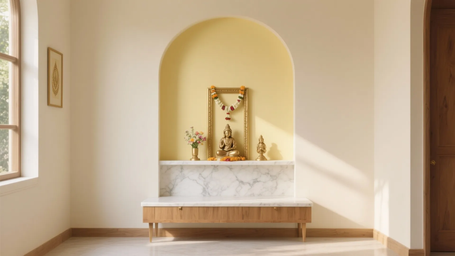 Pale Yellow & Light Gold Accents for Warmth and Devotion