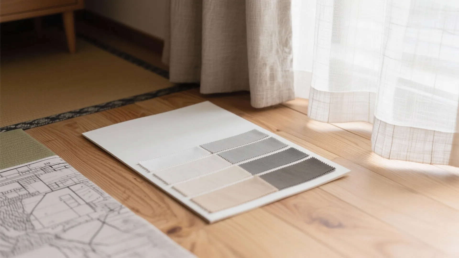 色と素材は“3色＋1木目”：日式風の静けさを仕立てる