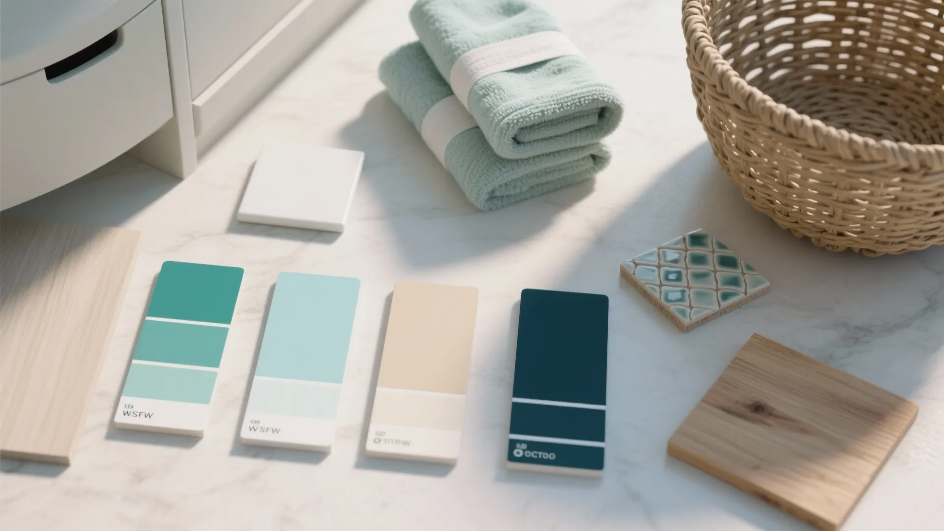 1. Soft sea-glass color palette with contrast
