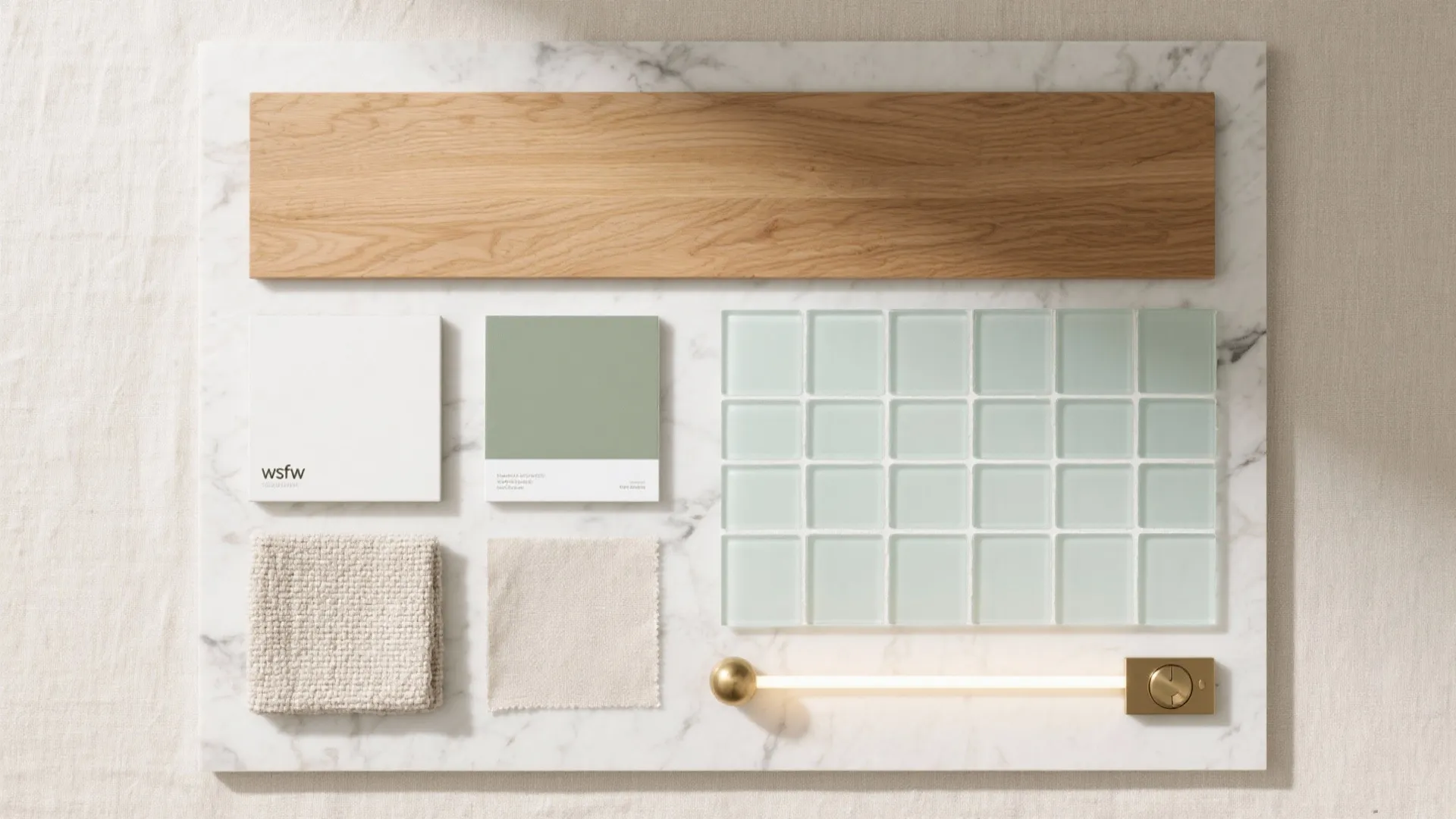 Calm, cohesive materials and layered lighting