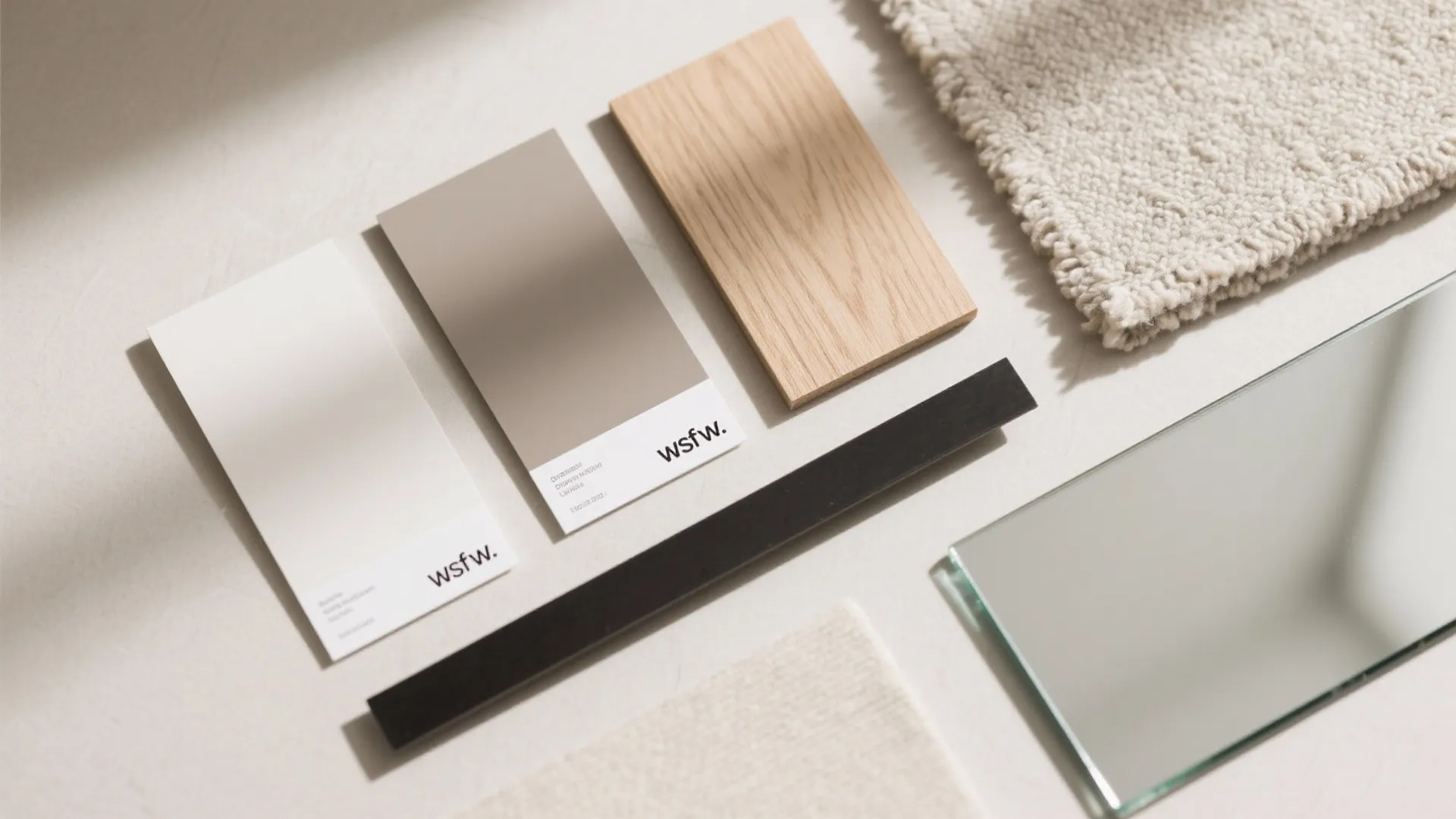 Light, layered palette with warm wood accents