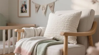 Cozy Nursery Reading Corner with Soft Textures