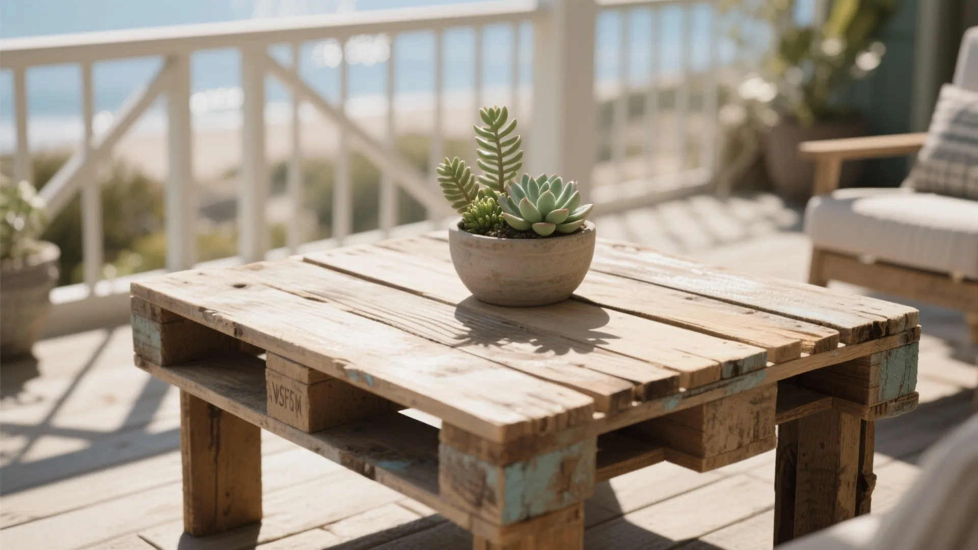 1. Reclaimed Pallet End Table