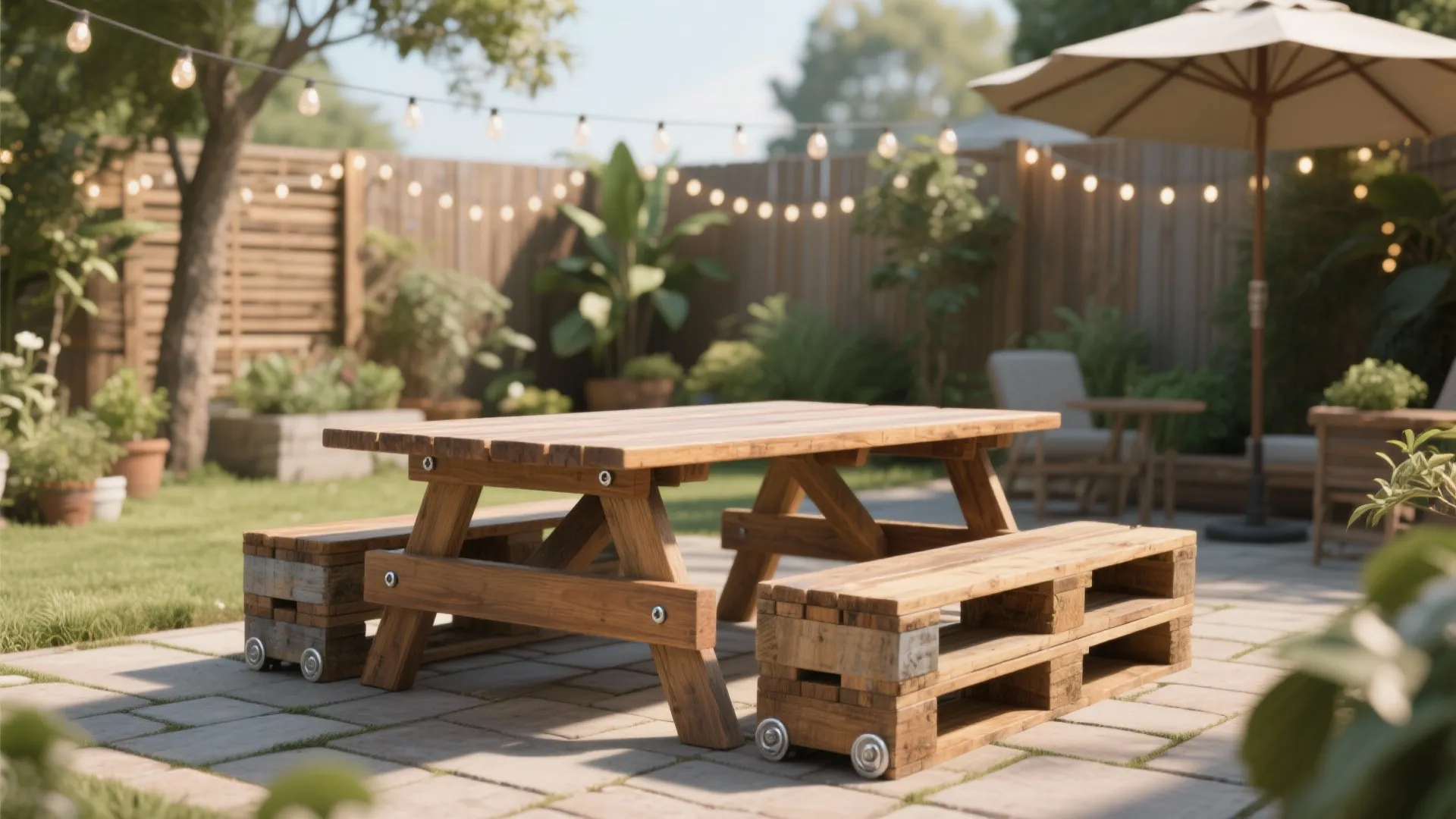 DIY Pallet Picnic Table: Easy Build Guide for Beginners: 1 Minute to Discover How Simple a Pallet Table Can Be