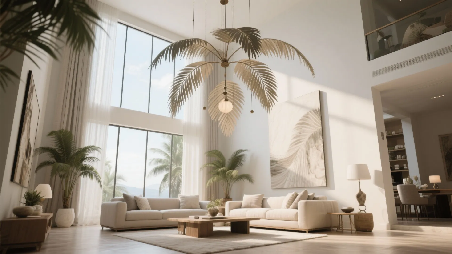 6. Palm Leaf Ceiling Mobile