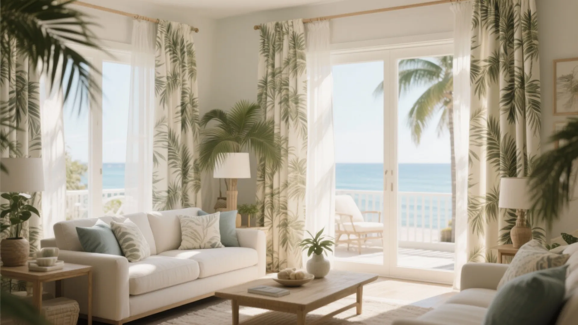 7. Tropical Palm Curtains