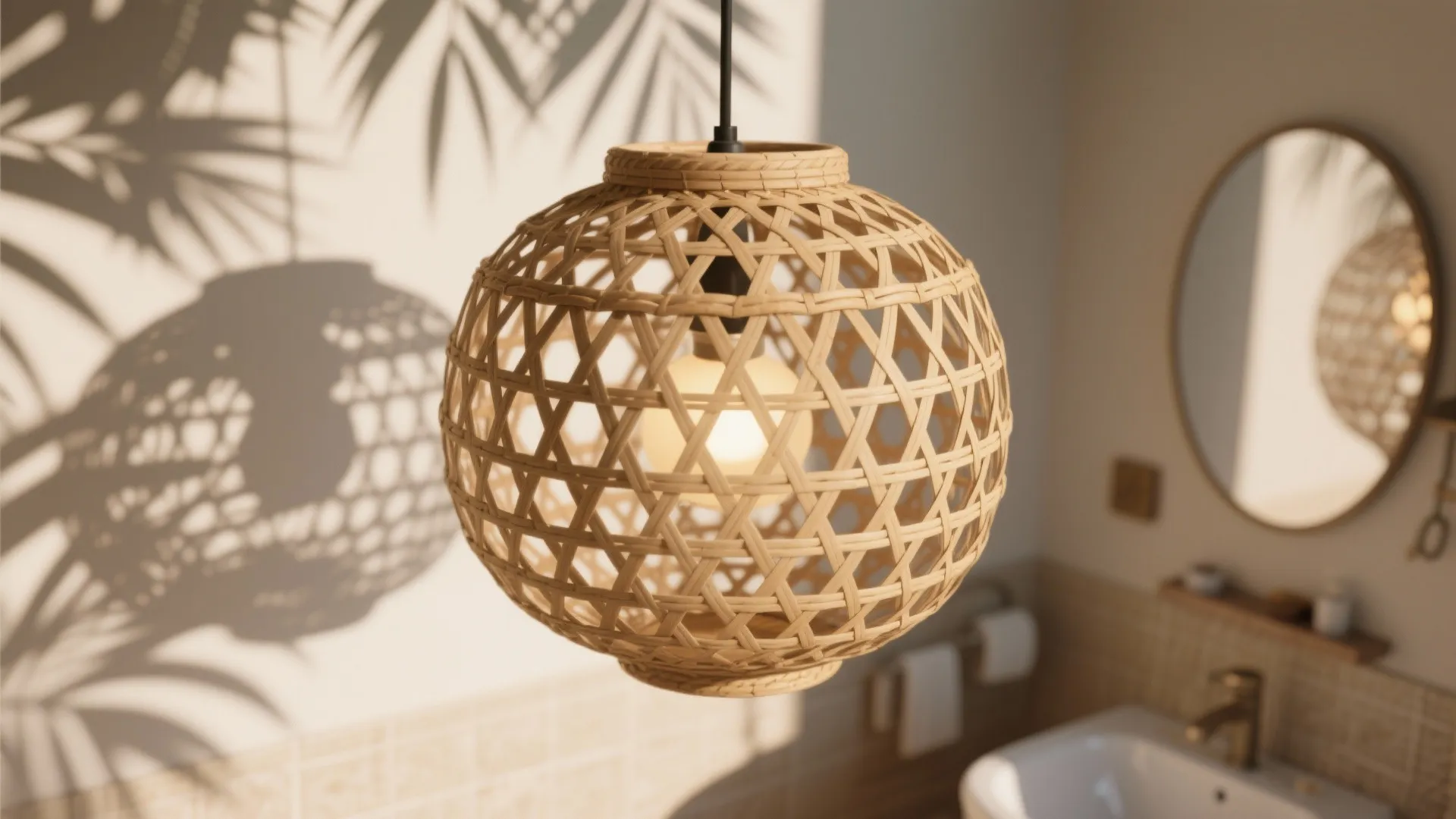 5. Palm-Inspired Lighting