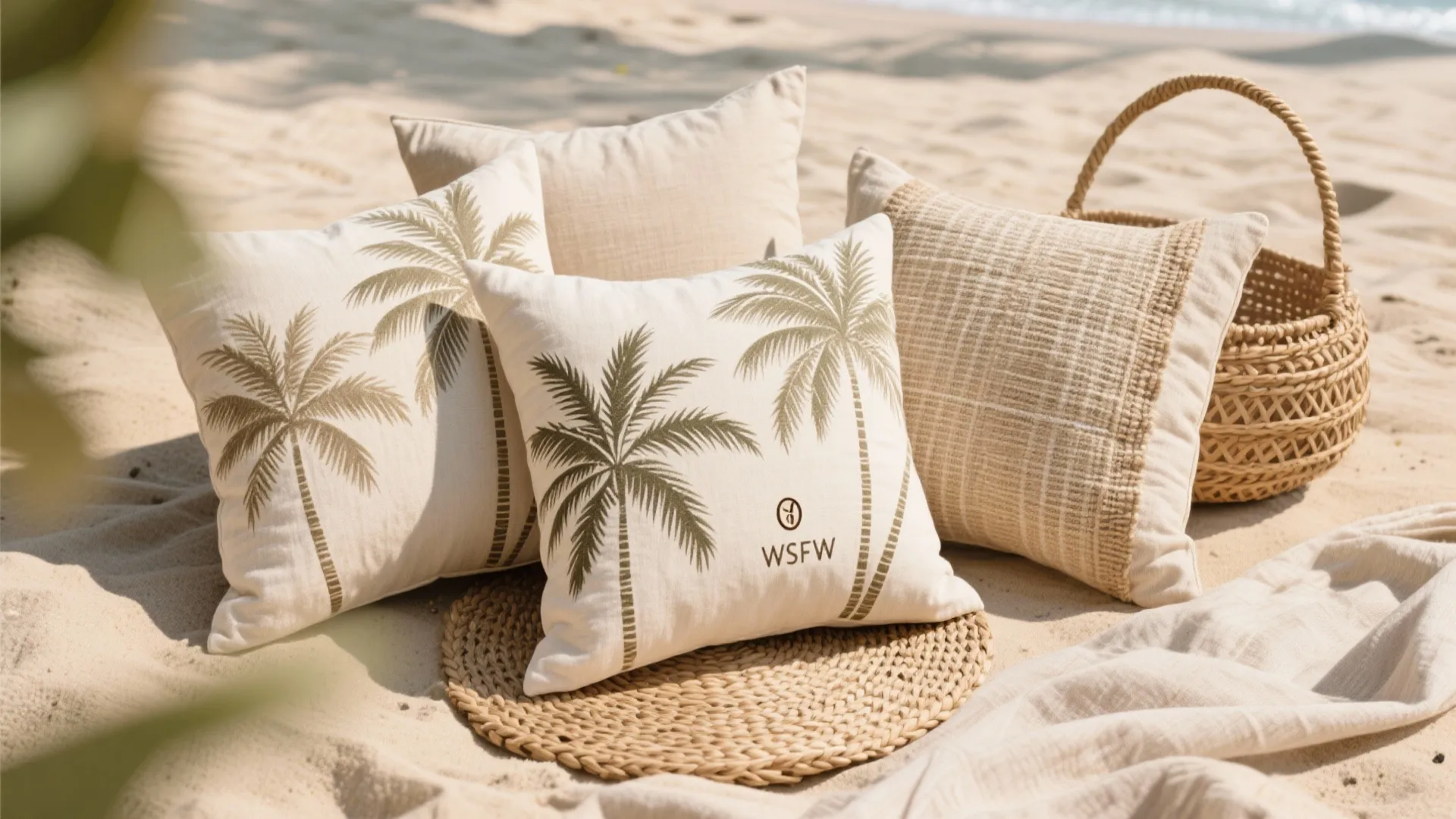 3. Palm Print Throw Pillows
