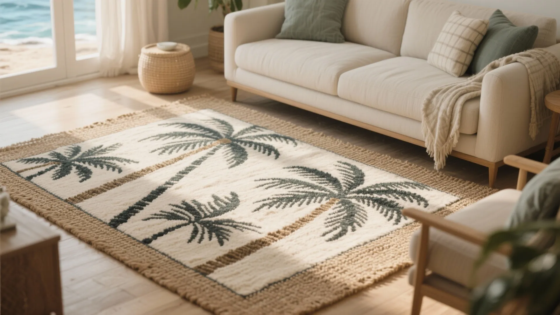 4. Palm-Inspired Area Rugs
