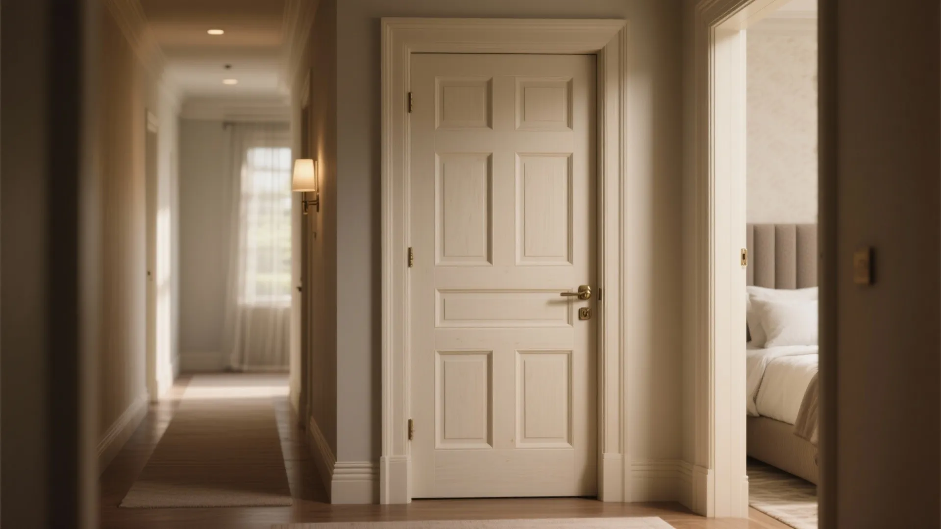 3. Panel door with recessed pockets for acoustic privacy