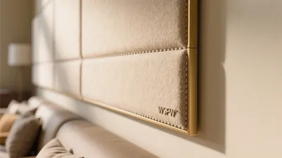 Luxury Bedroom Headboard Design with Gold Accent