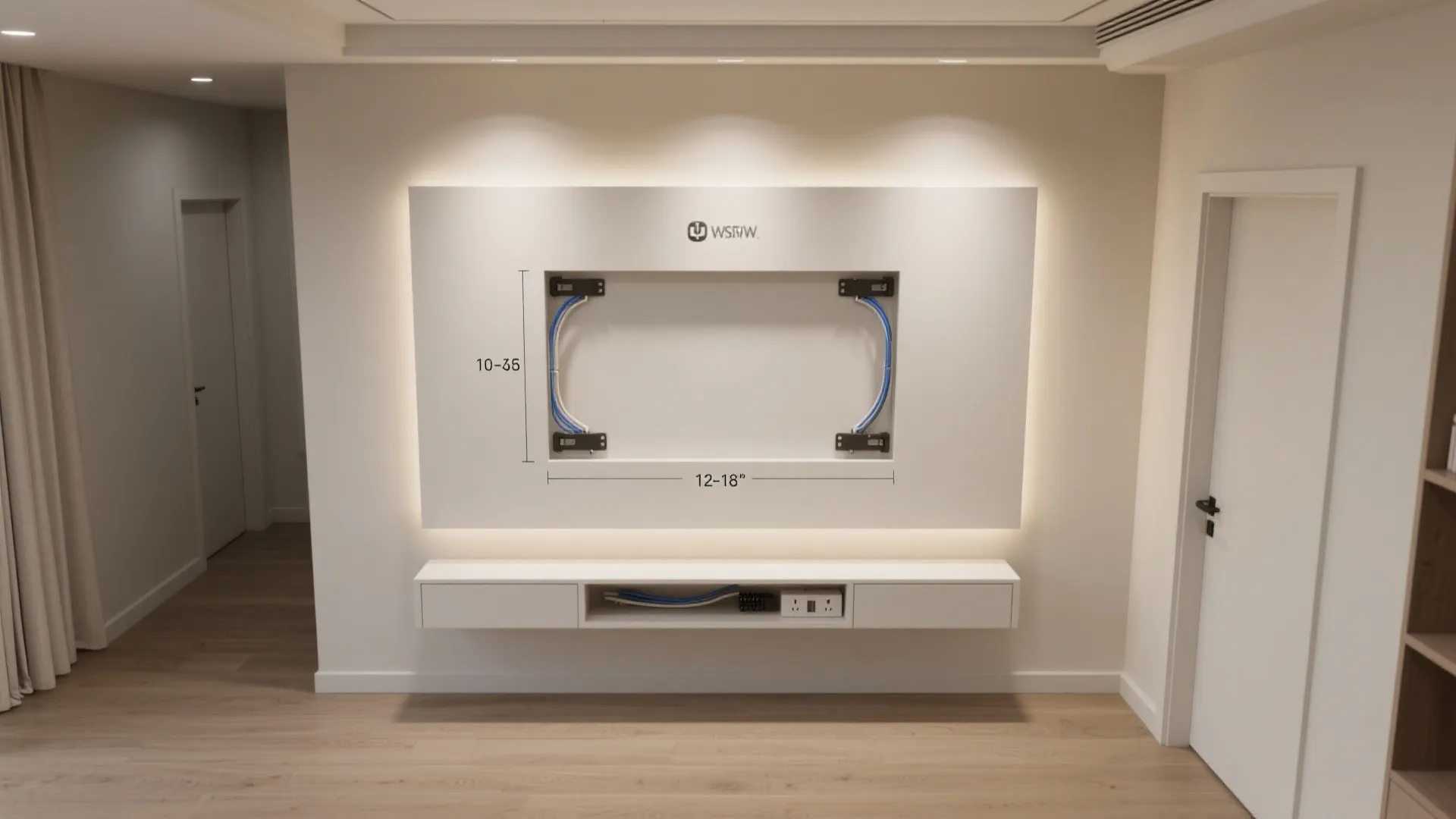 Minimal wall-mounted media panel