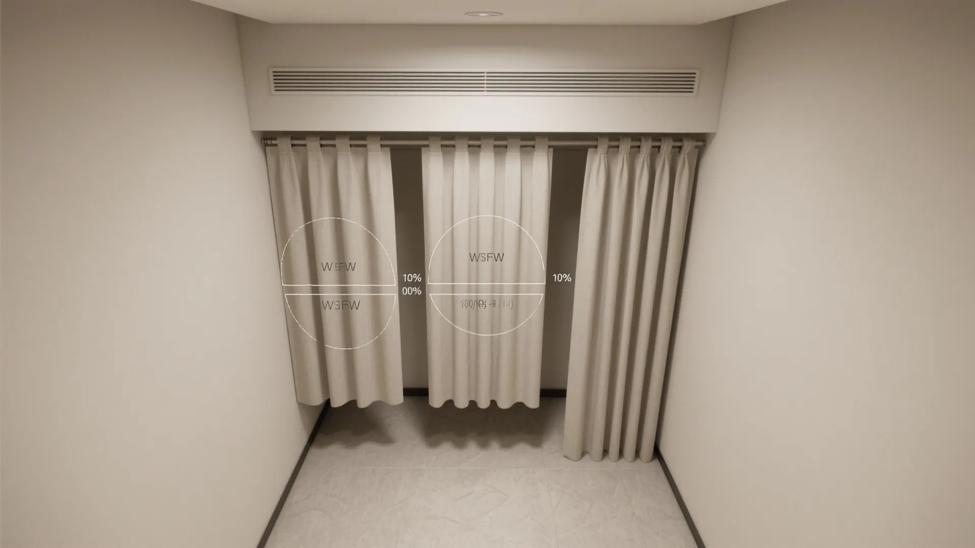 Sliding Panel Curtains for Tight Niches