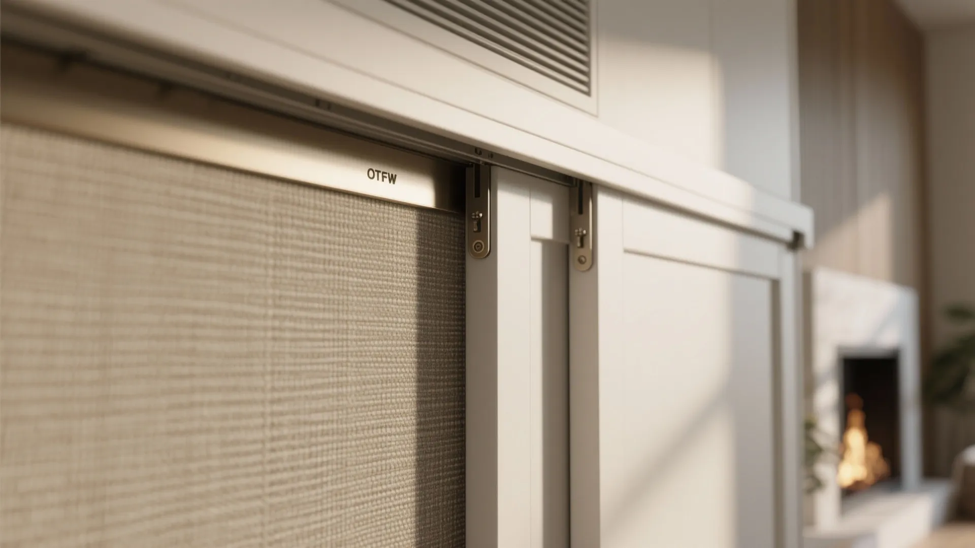 Slim built-ins and sliding panels for clutter-free walls