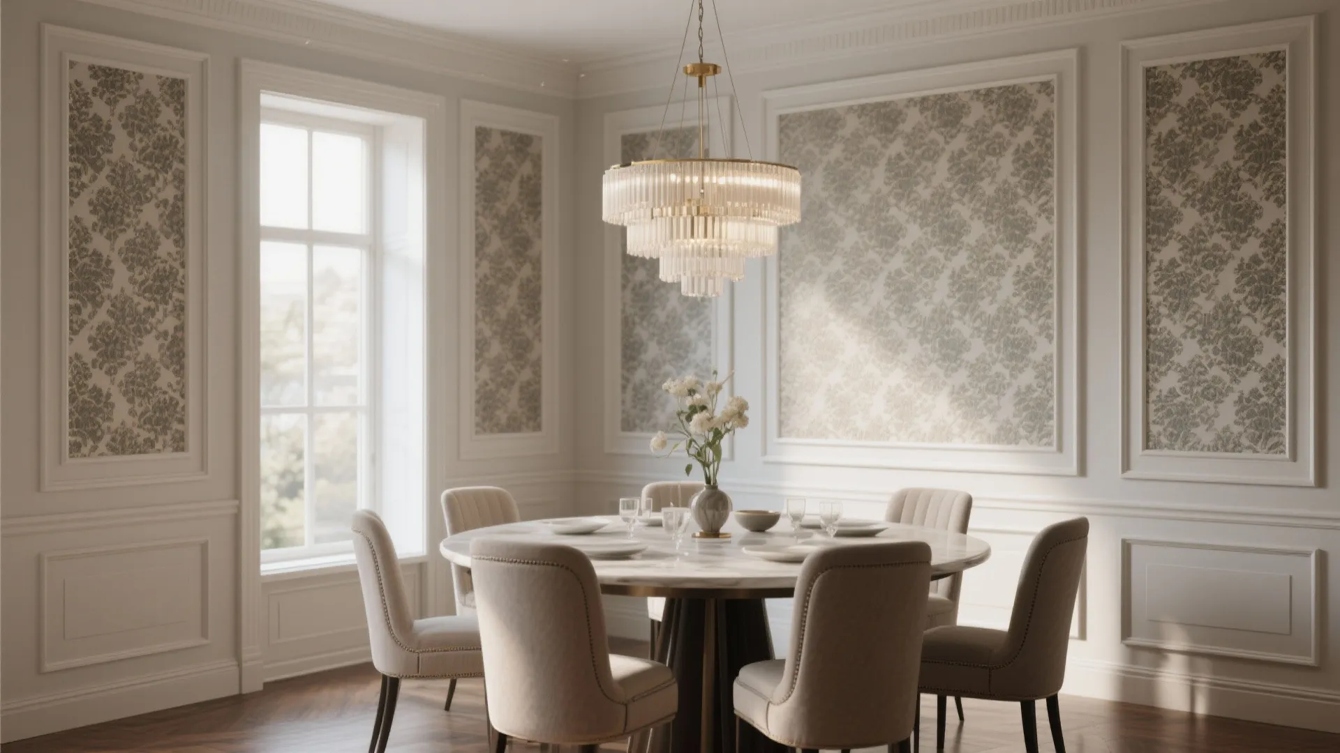 10. Panel Moulding with Wallpaper Insets