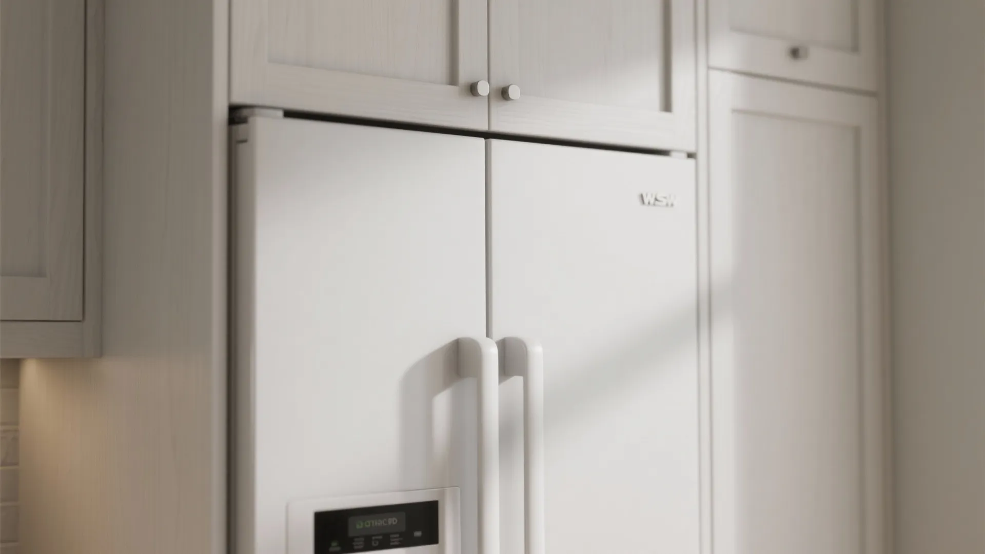 1. Seamless Built-in White Fridge