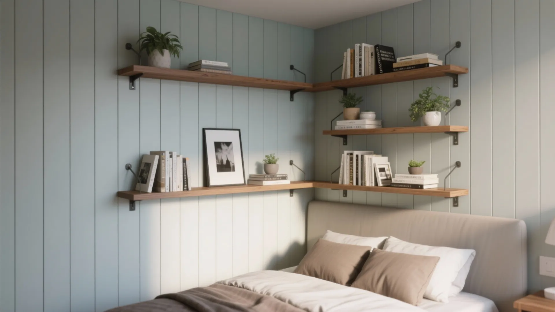 Panel + Floating Shelves Hybrid