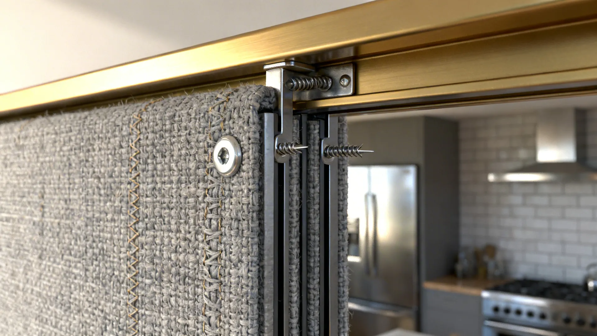 Ceiling-Mounted Sliding or Folding Panels (Wood, Fabric, or Metal)