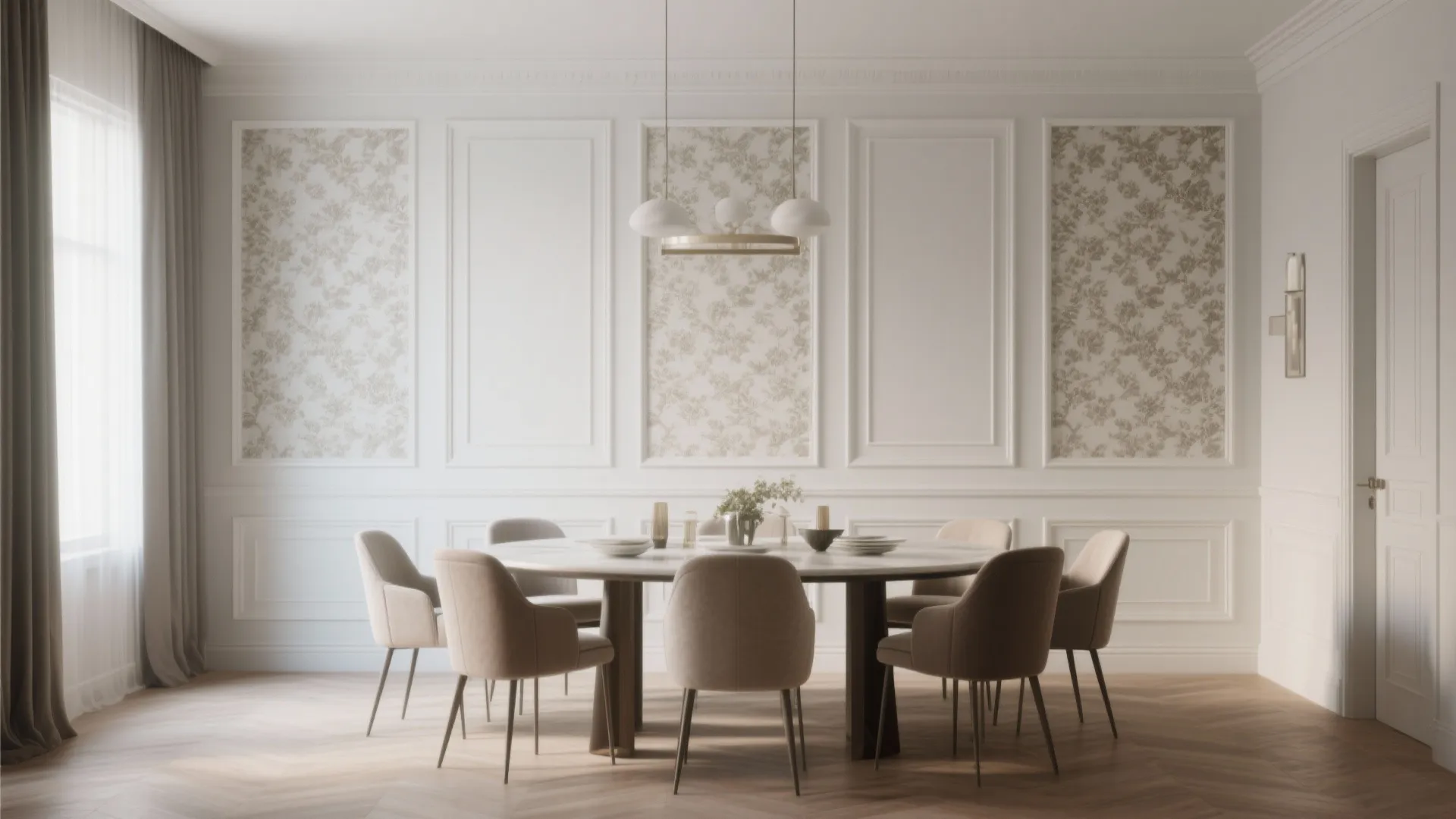 8. Panel-Framed Wallpaper