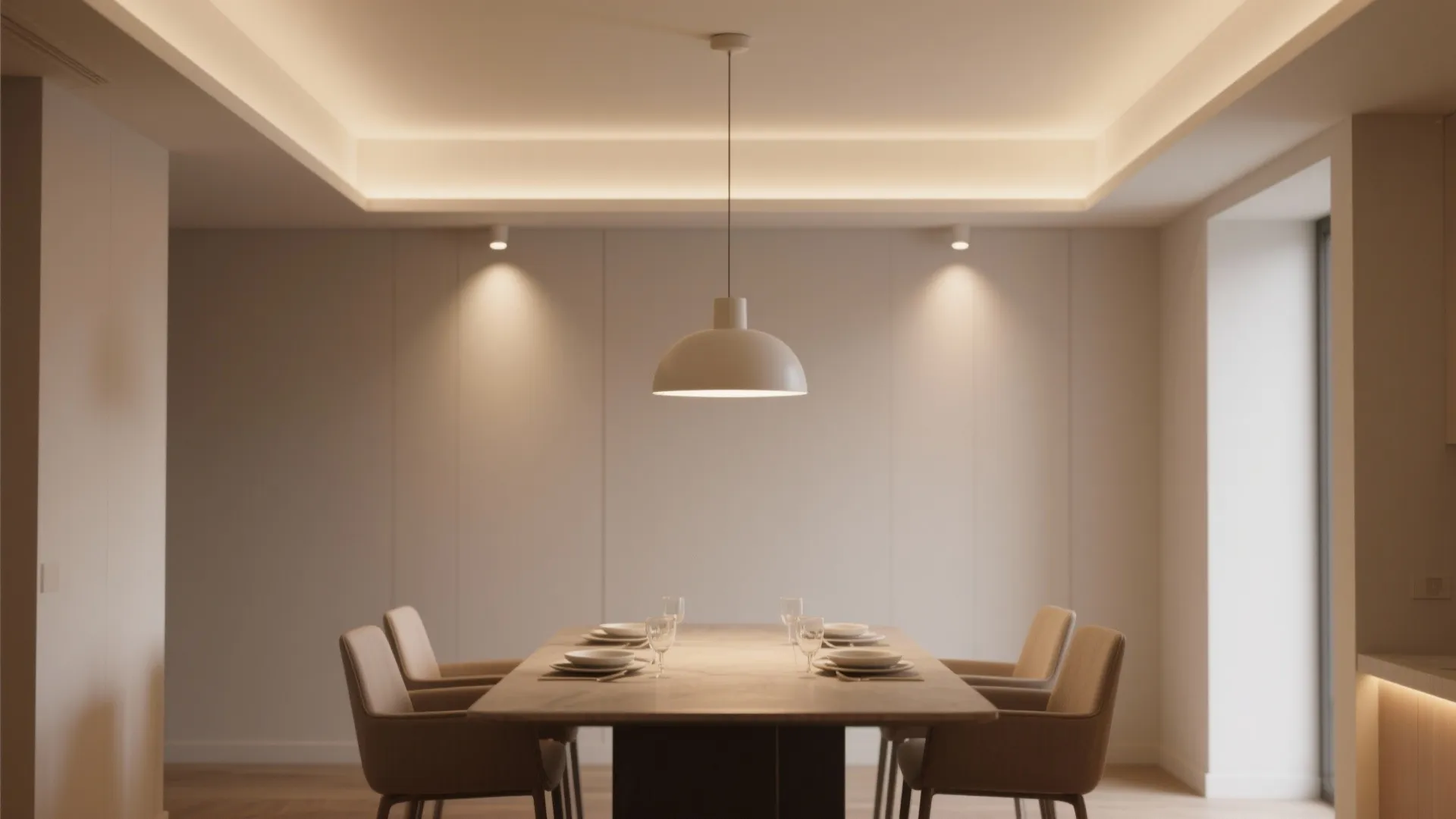Floating Dining Panel: A Soft Spotlight Without a Wall