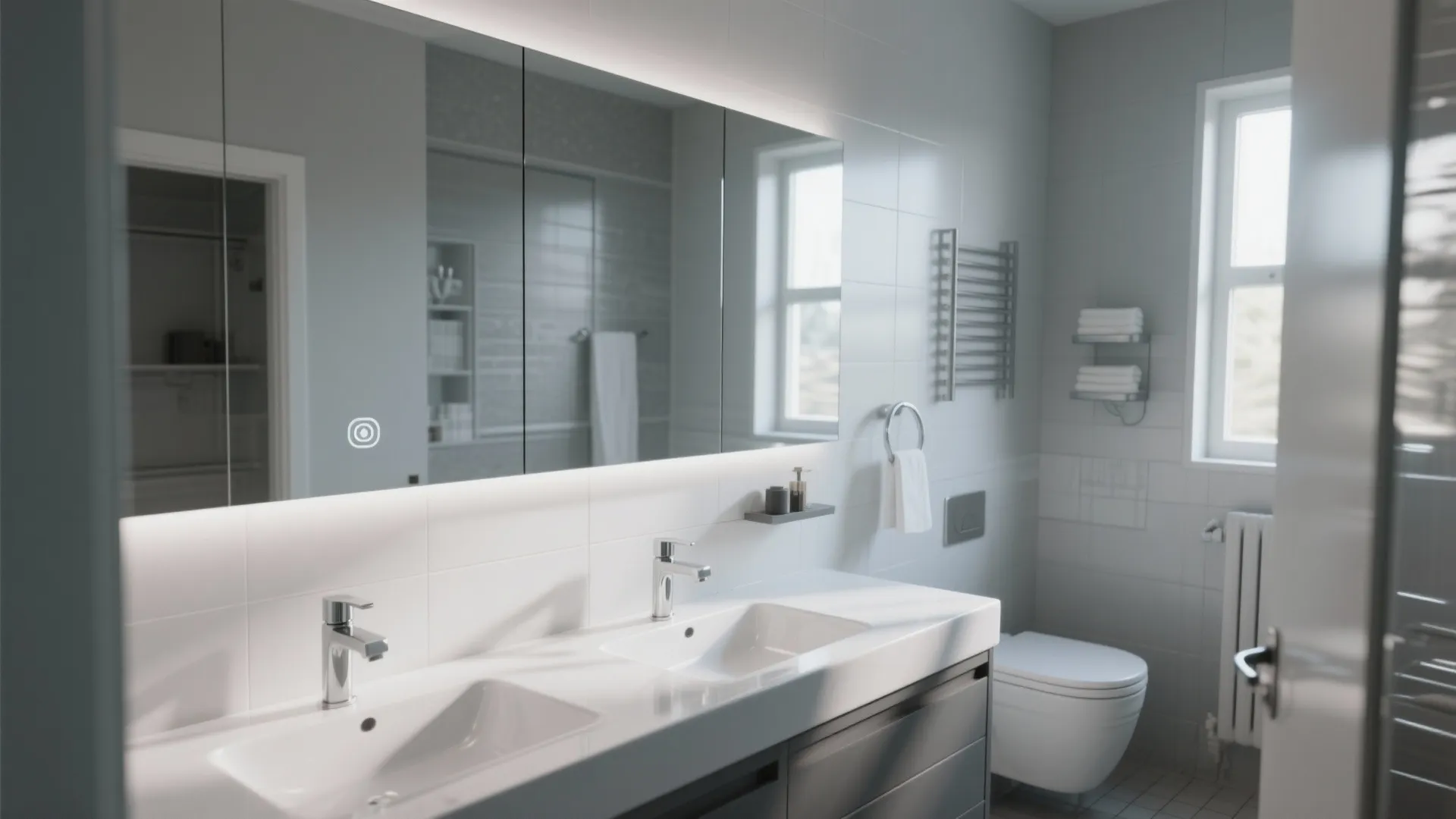 6. Panoramic Mirror to Double the Room