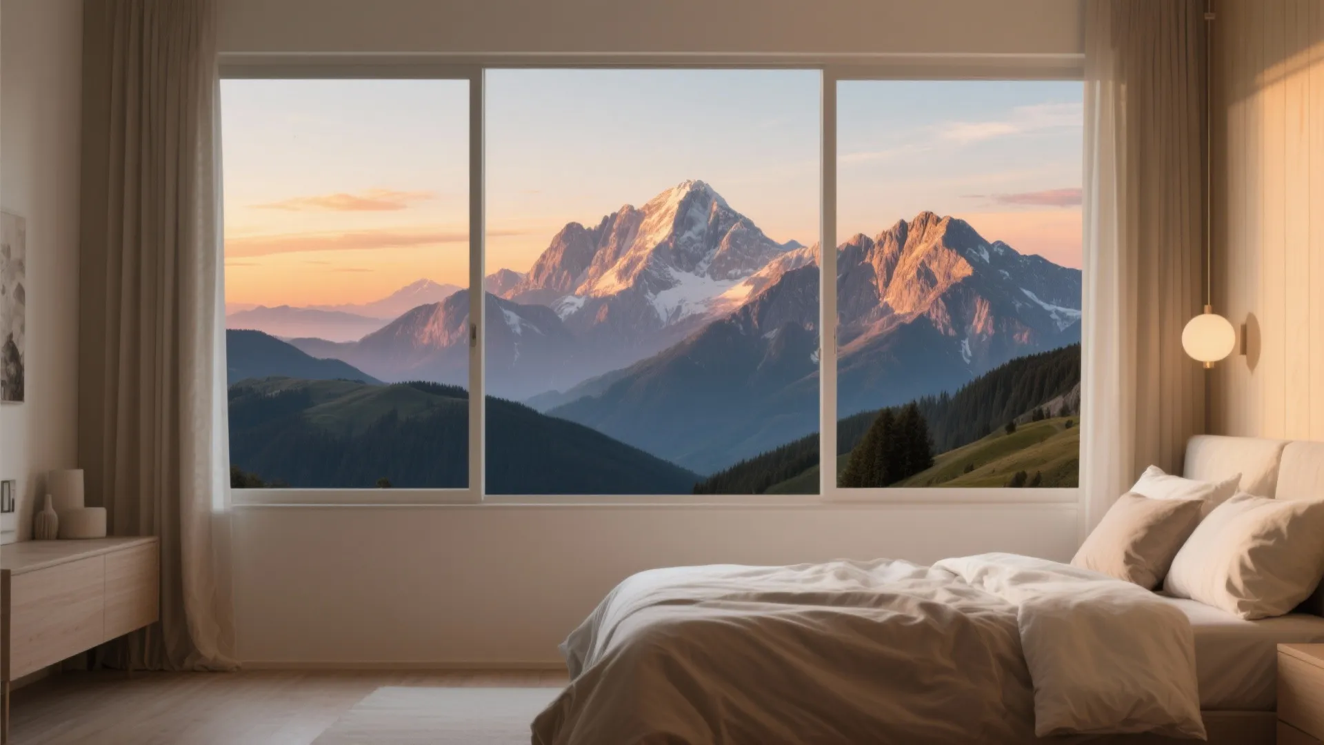 Panoramic photo wall