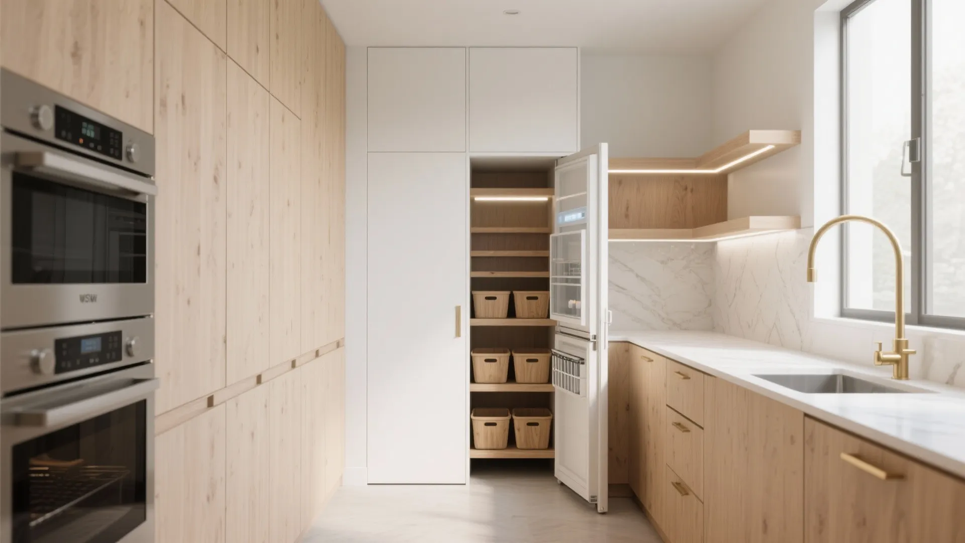 Invisible Pantry Behind the Kitchen