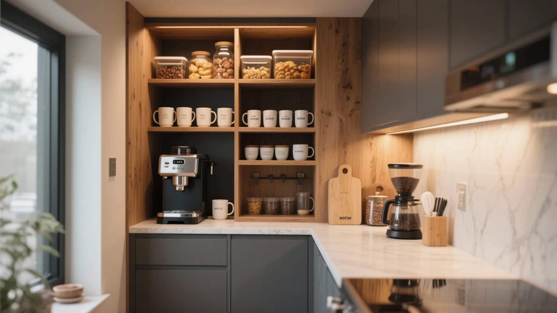 8. Dual-Use Pantry & Coffee Station