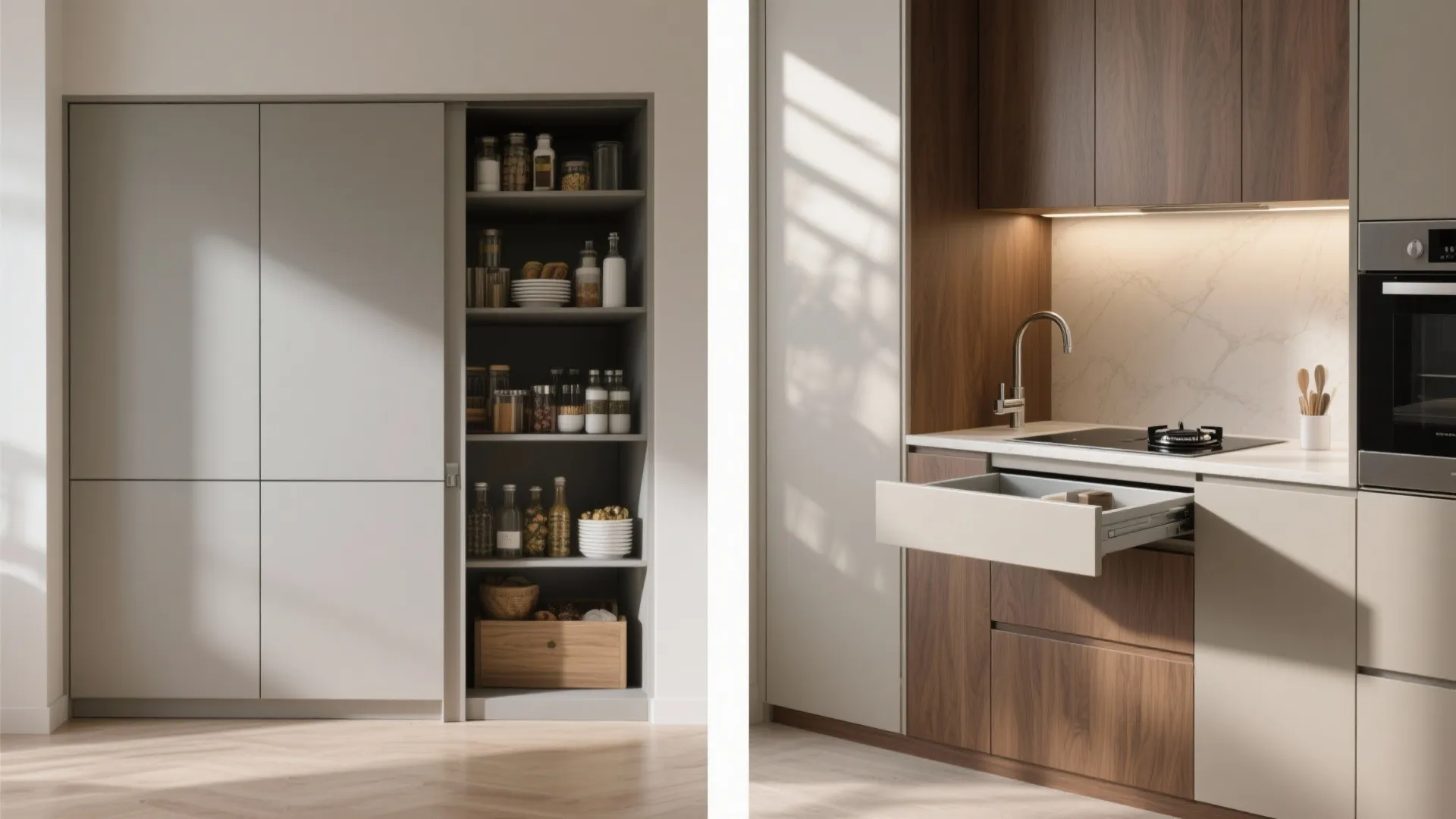 5. Pantry-to-Kitchen Convertible Cabinet