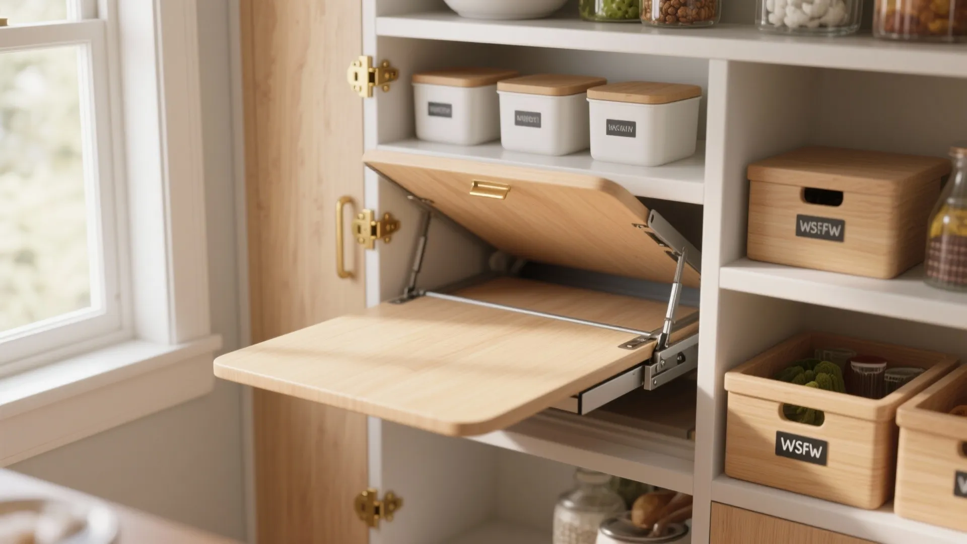 5. Multi-use pantry nook with fold-down table