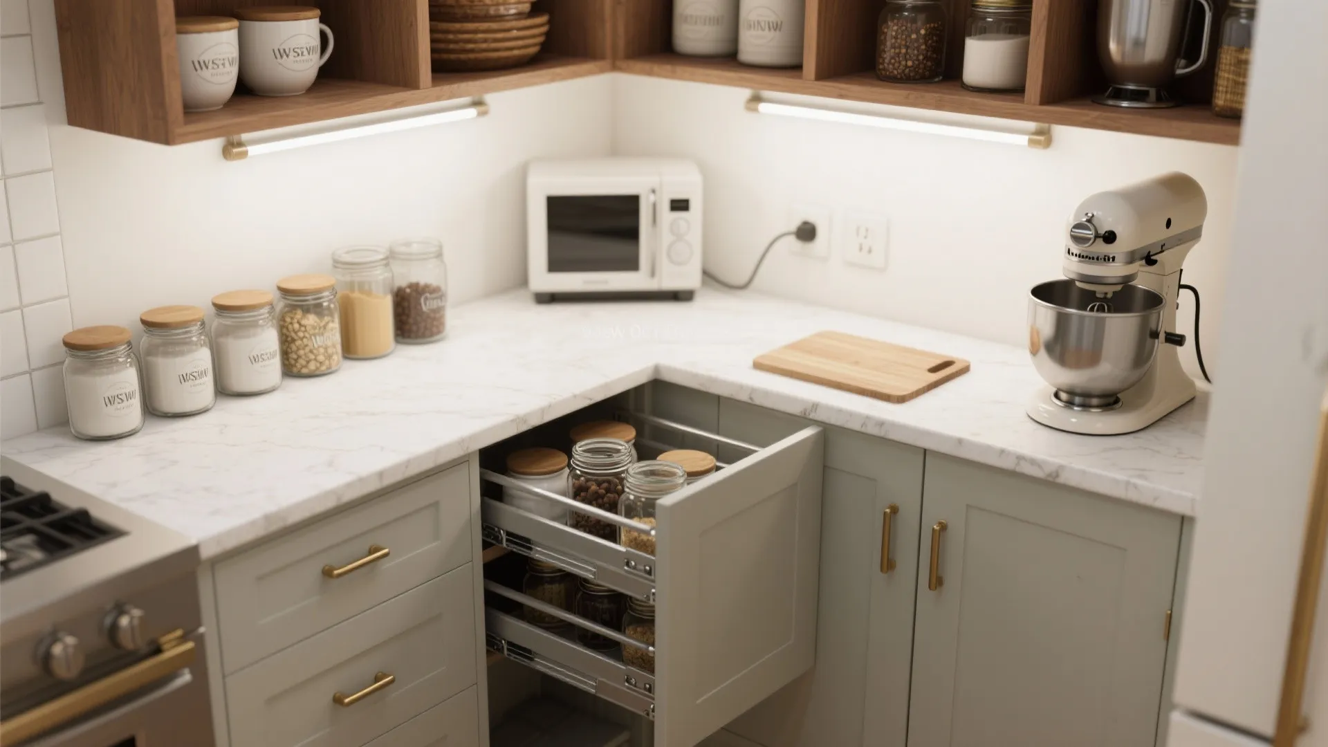 3. Pantry + prep niche (double duty)