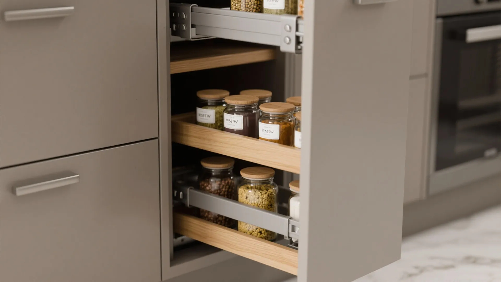Minimal kitchen storage that breathes