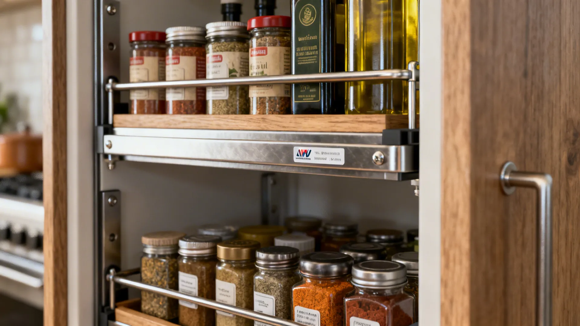 5) Slim Pantry Pullouts and Over-the-Range Organization