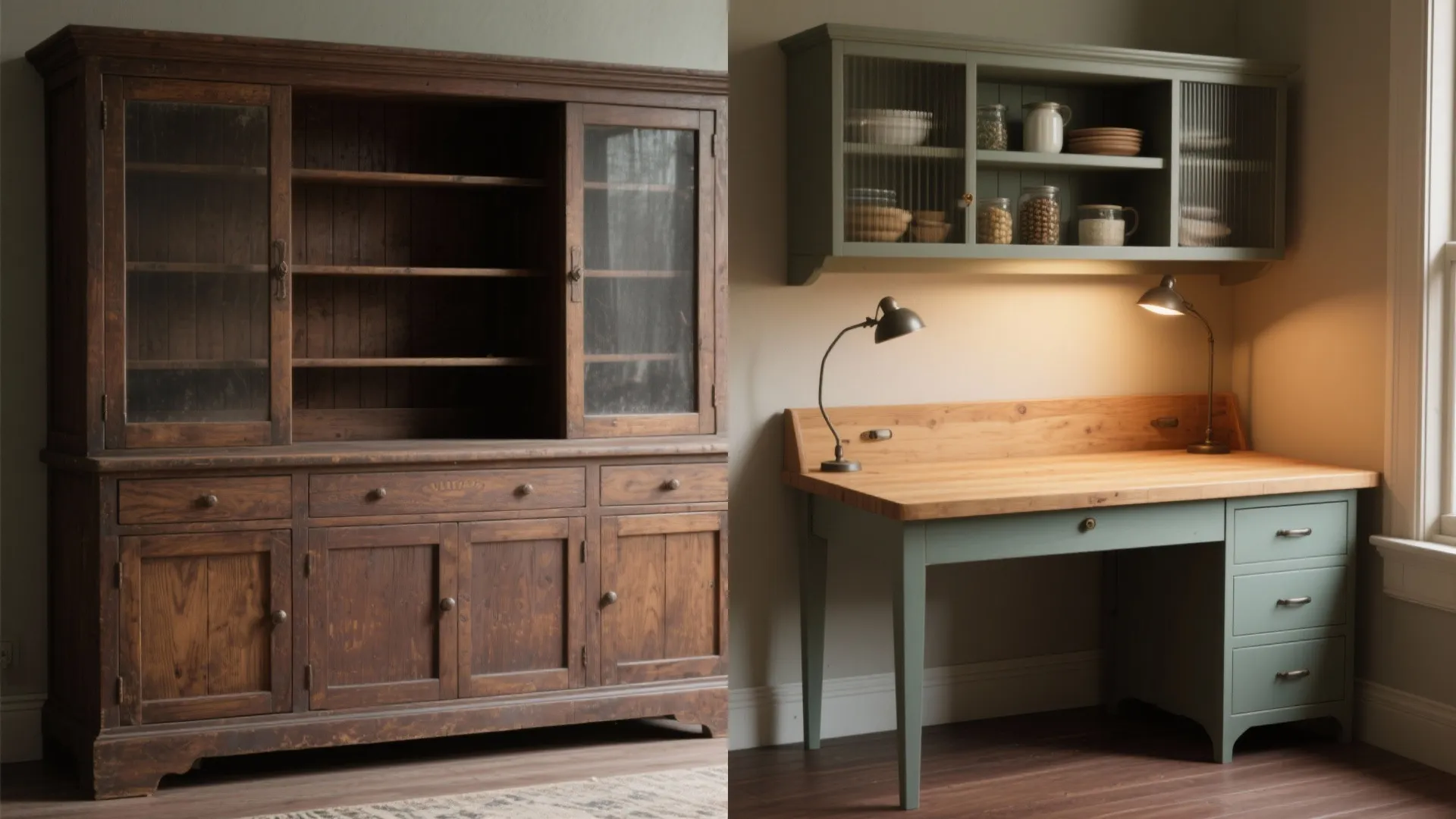 Repurposed Pantry Hutch as Desk