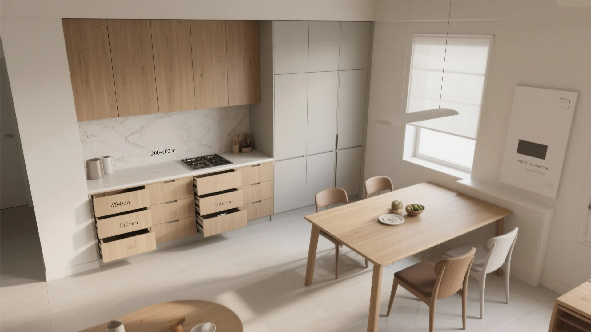 Floor-to-Ceiling Pantry Wall with Mixed Modules